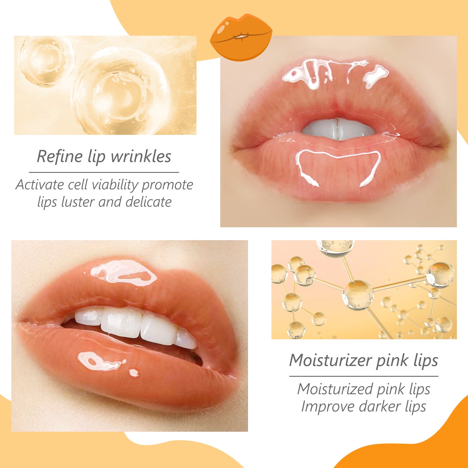 SEFUDUN Orange Collagen Lip Mask, pack of 20pcs