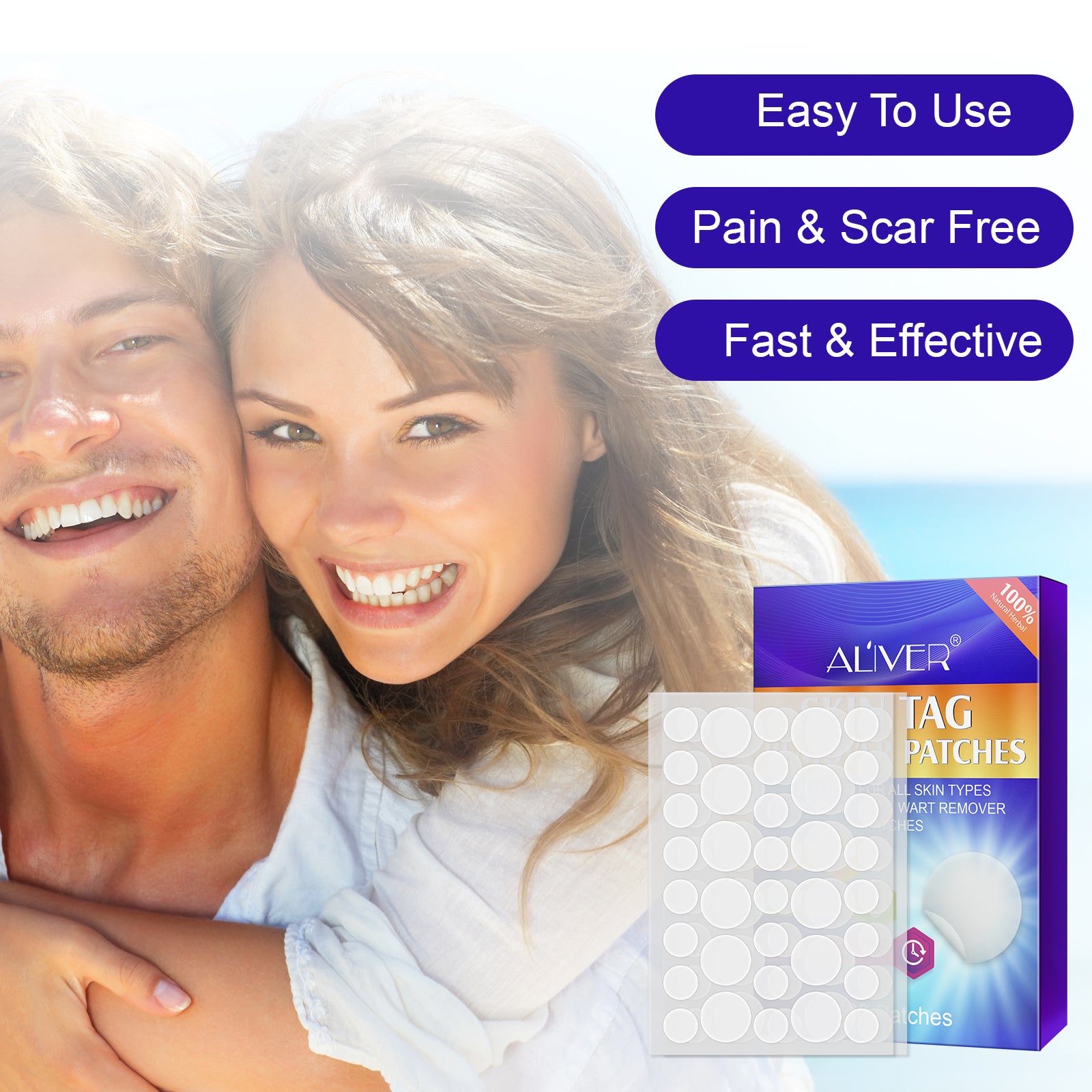 ALIVER Safe Skin Tag Remover Patches, pack of 180pcs