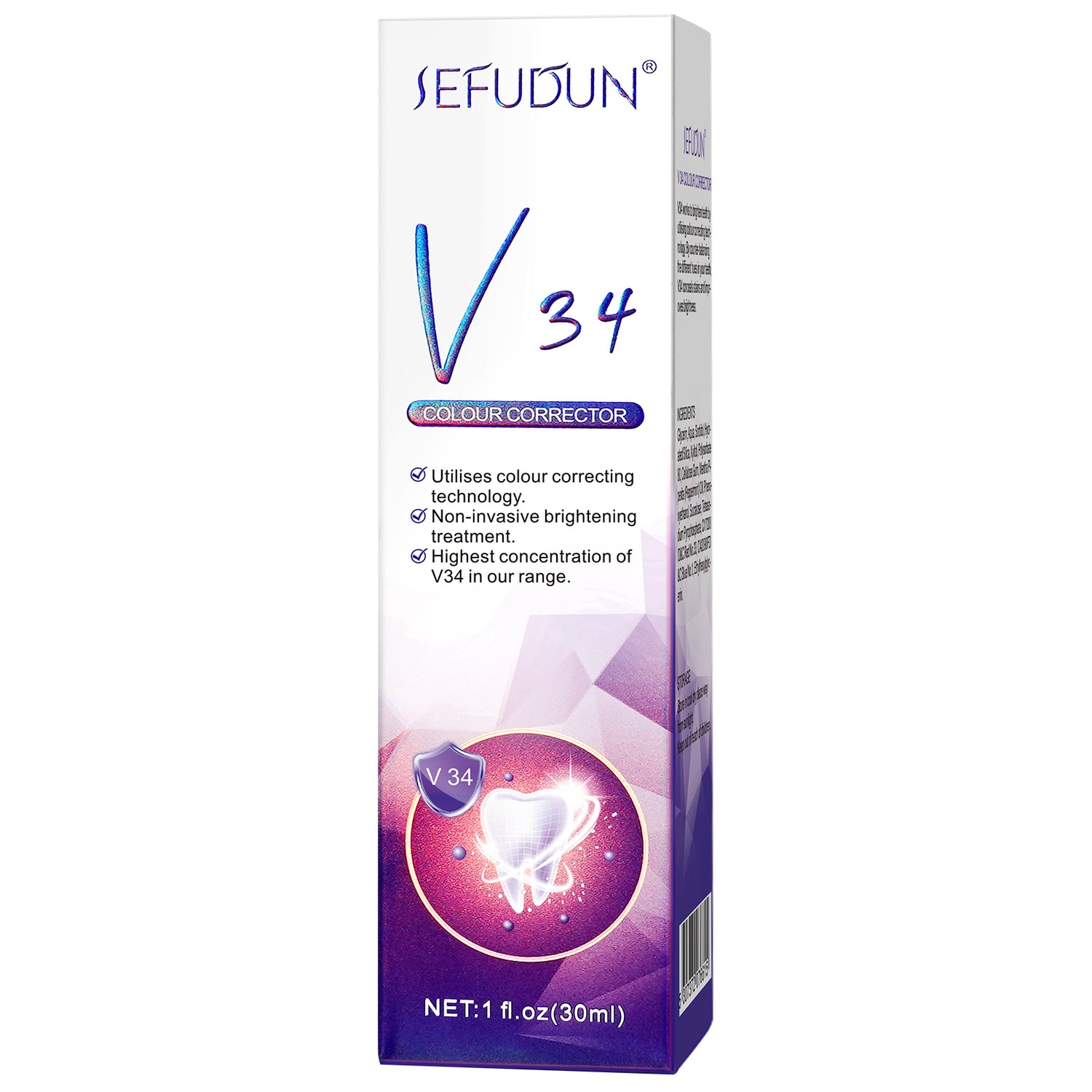SEFUDUN V34 Color Corrector Whitening ToothPaste, 30ml