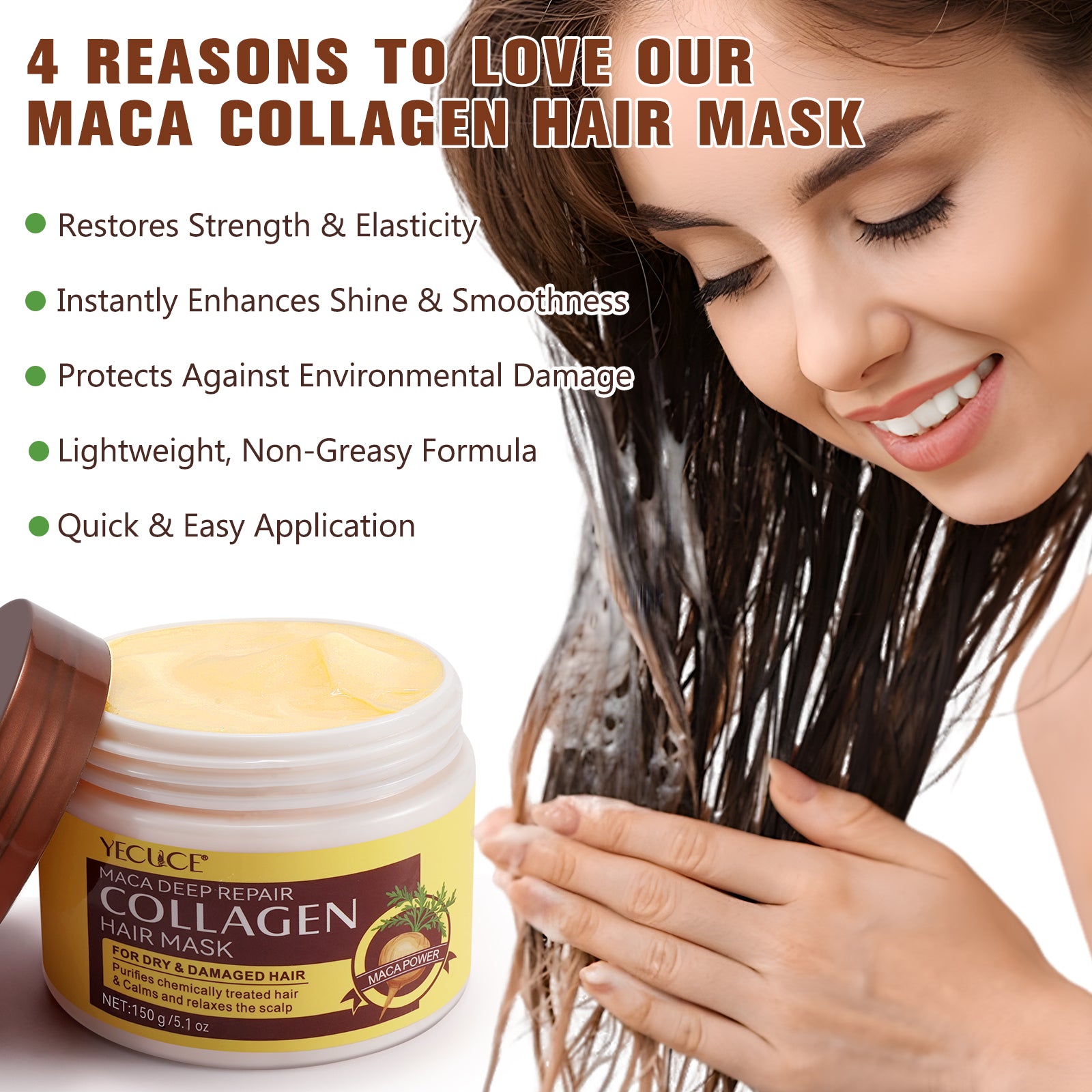 YECUCE Maca Deep Repair Collagen Hair Mask, 150ml