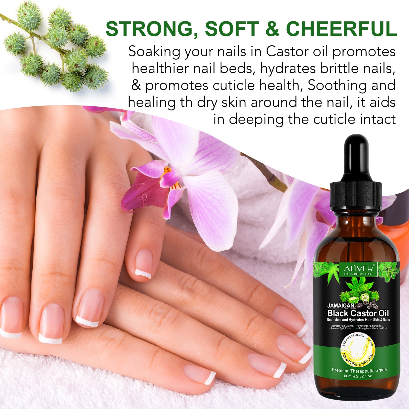 ALIVER Jamaican Black Castor Oil for Hair Growth, 60ml