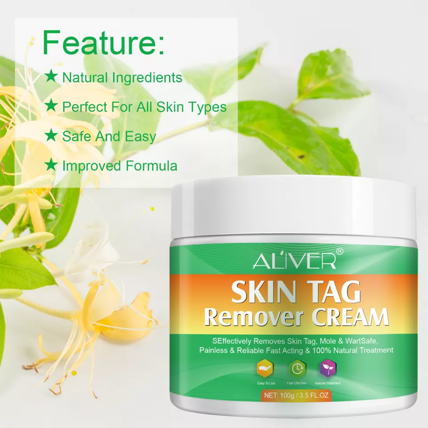 ALIVER Skin Tag, Acne & Wart Remover Cream, 100g