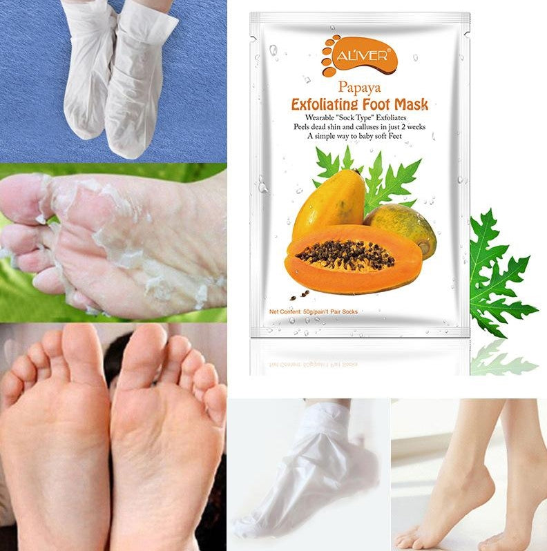 Aliver Papaya Soft Foot Peel Mask for Feet Dead Skin Remover