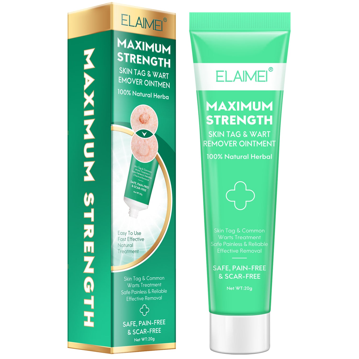 ELAIMEI Natural Skin Tag & Wart Remover Cream, 20g