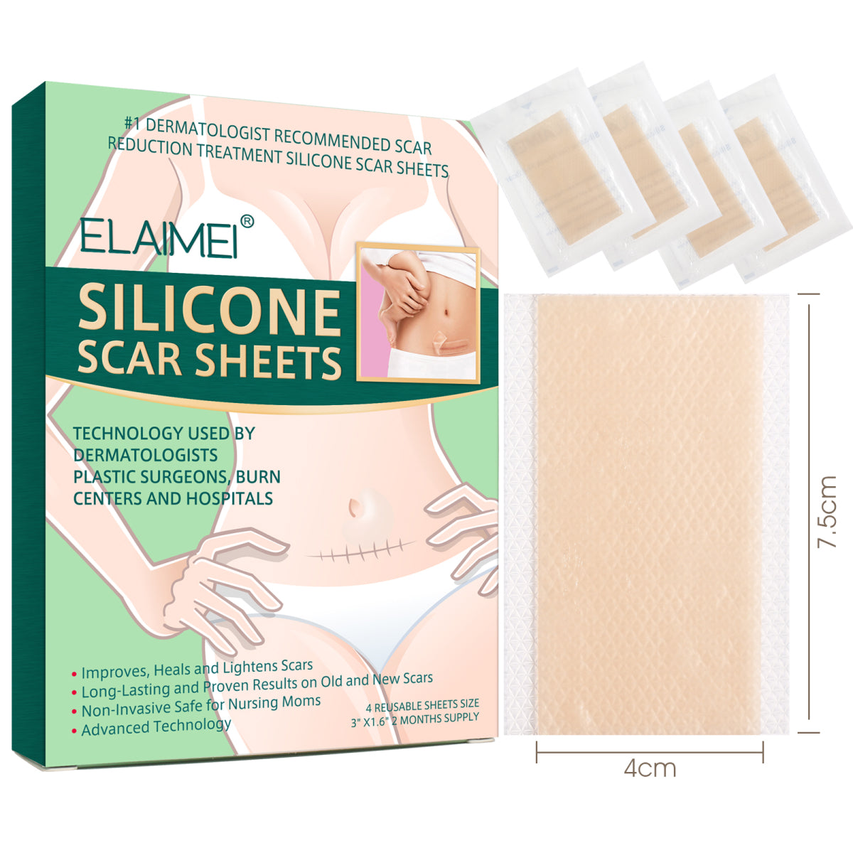 Elaimei Silicone Sheets for Scar Removal