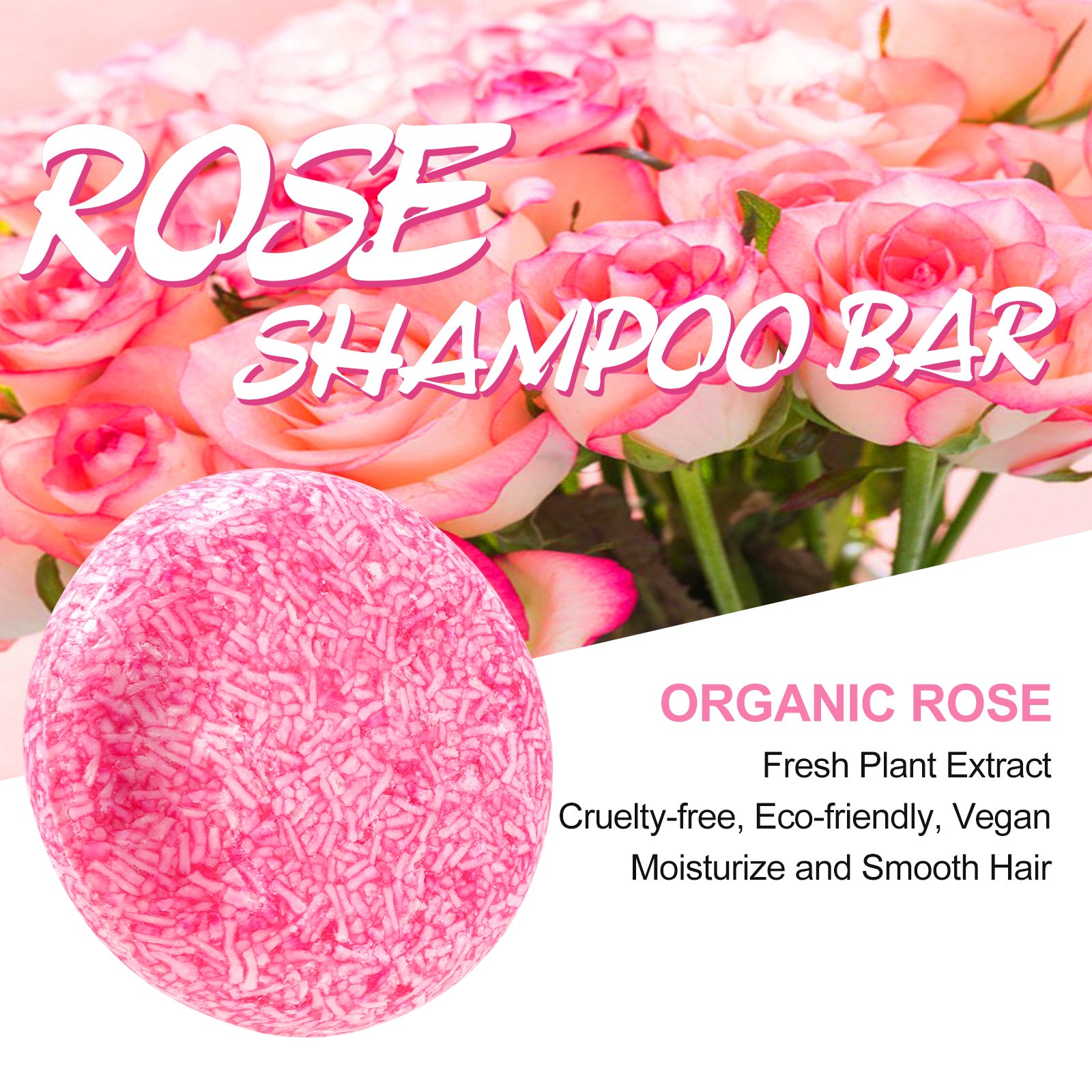 ALIVER Organic Rose Hair Growth Shampoo Bar, 60g