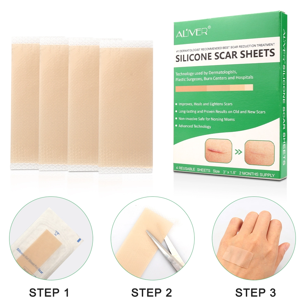 ALIVER Silicone Scar Sheets, Reduction Treatment, pack of 4pcs