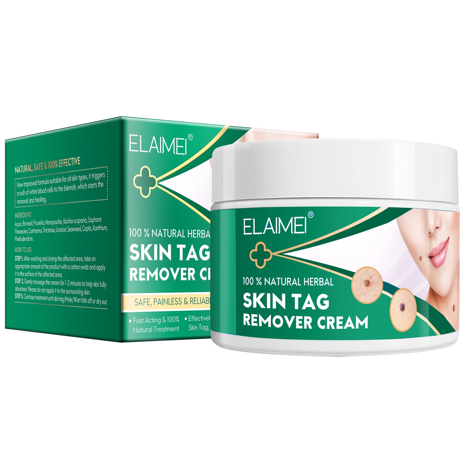 ELAIMEI Natural Herbal Skin Tag Remover Cream, 100g