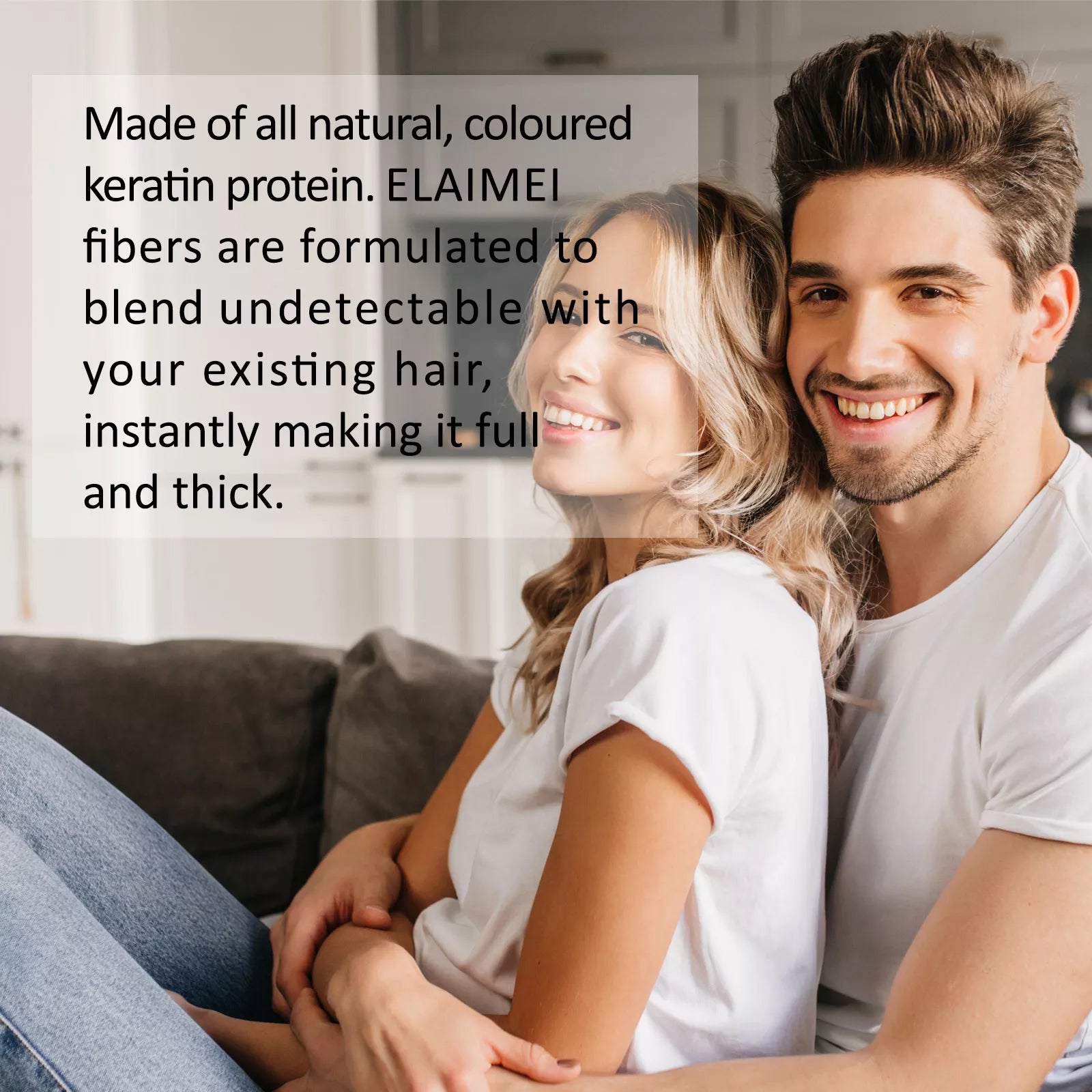 ELAIMEI Hair Loss Building Fibers, 50g (Medium Brown)