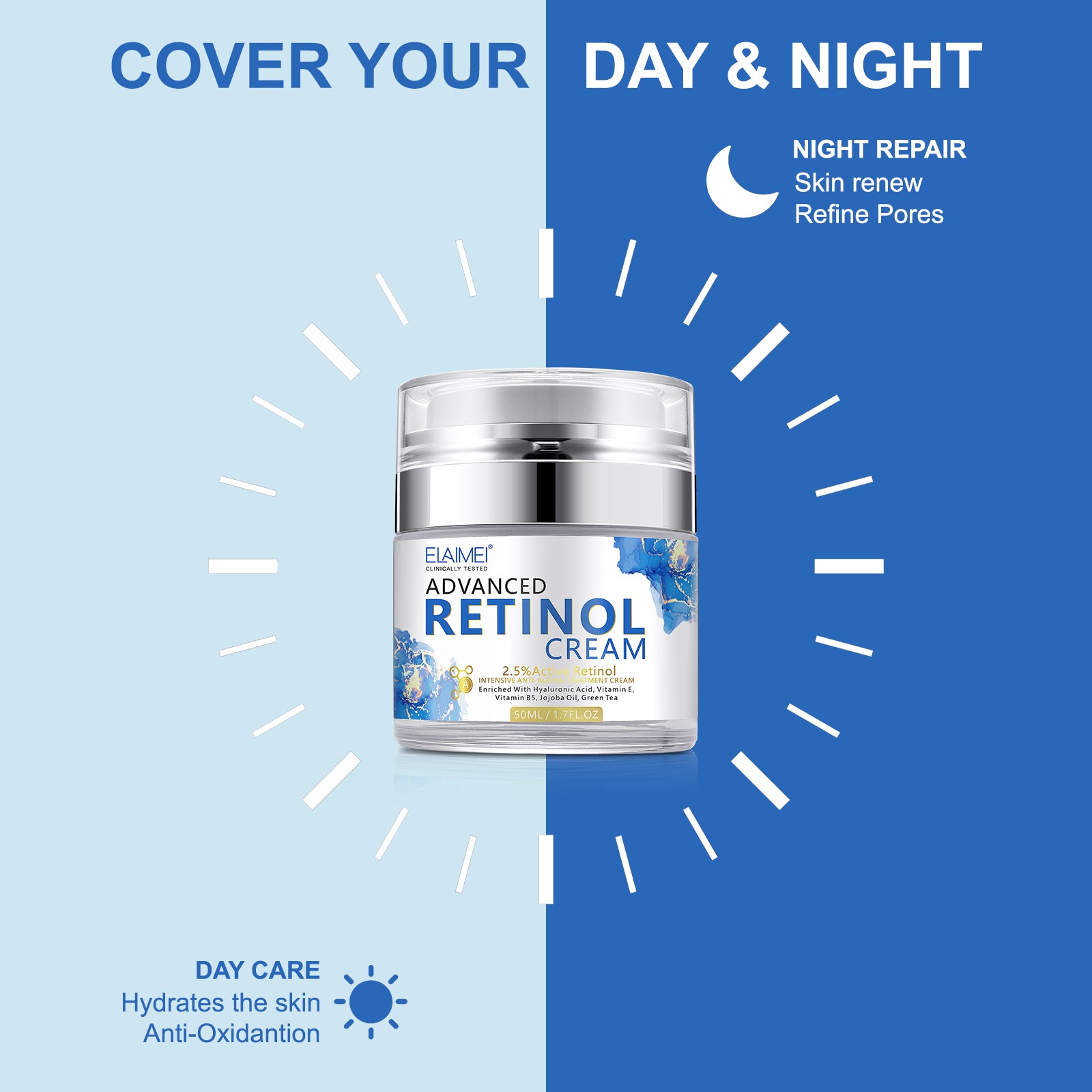 ELAIMEI 2,5% Pure Retinol Cream for Face