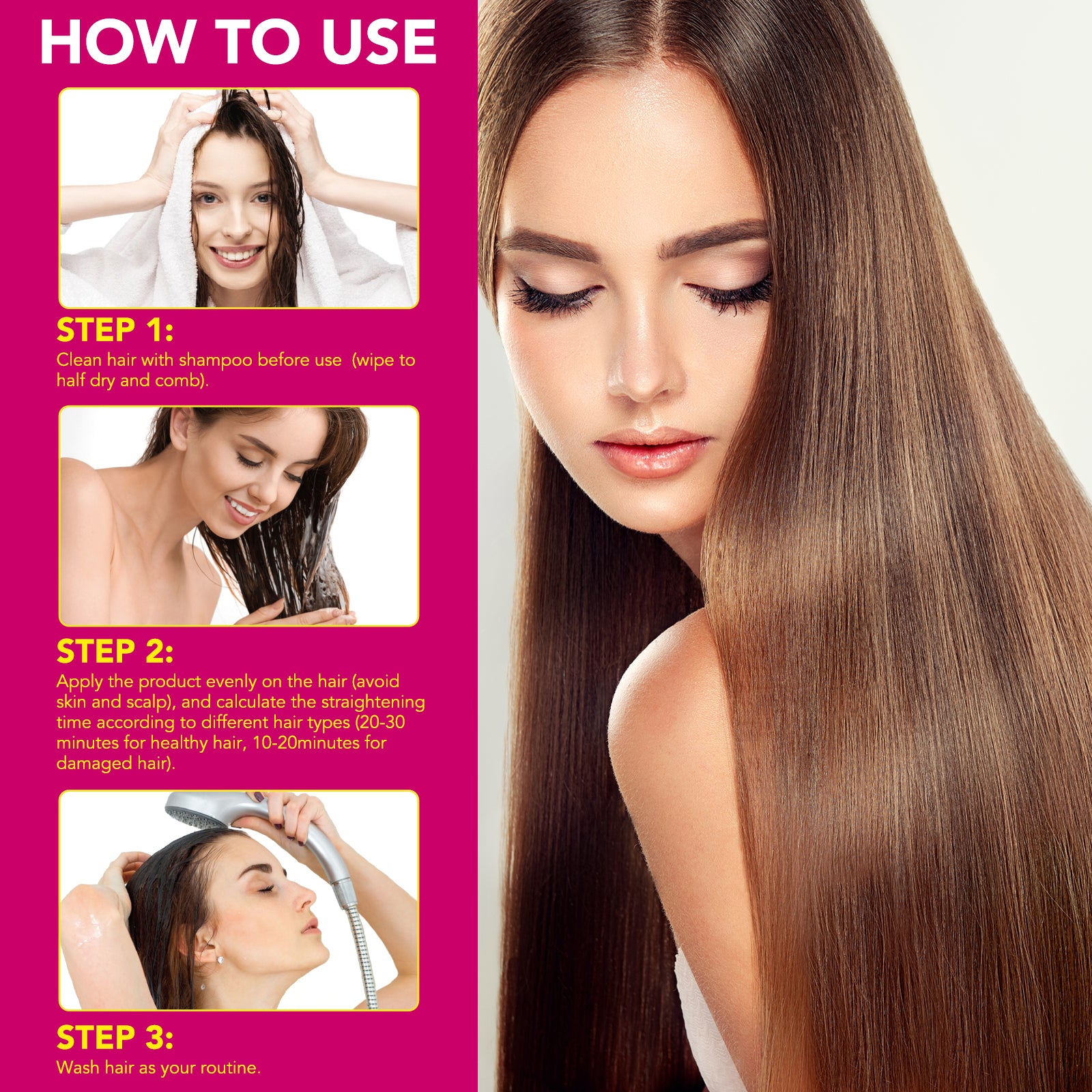 ELAIMEI Silk & Gloss Hair Straightening Cream, 60ml