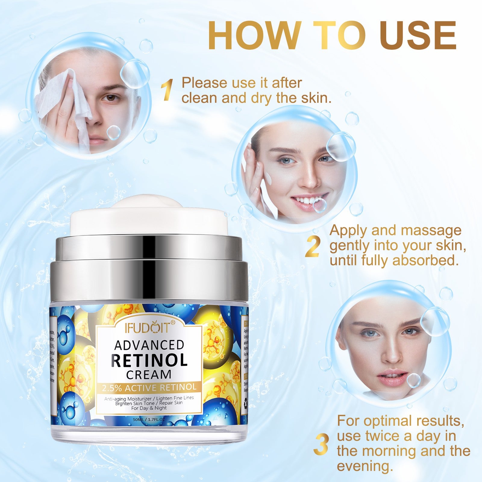 IFUDOIT Advanced 2.5% Retinol Face Cream, 50ml