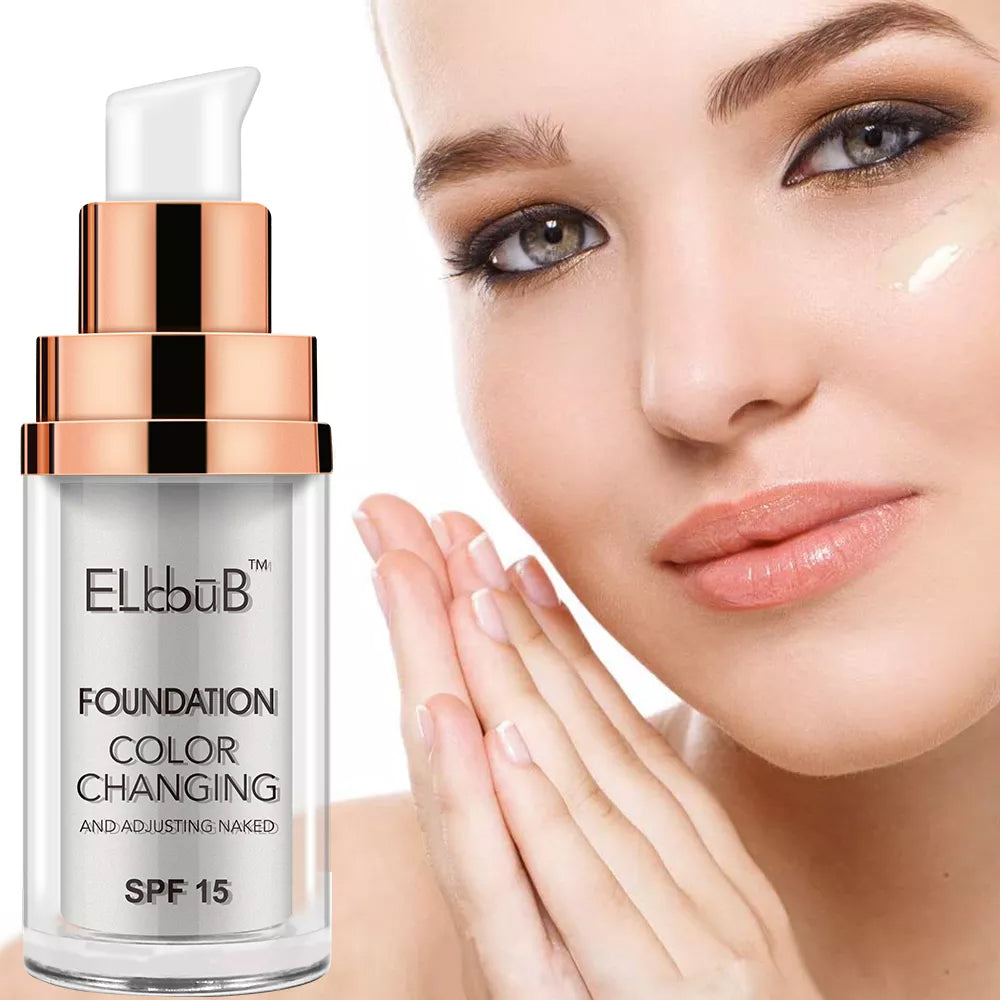 Elbbub Magic Color Changing Foundation Skin Tone Makeup Full Coverage Flawless Change Skin Tone All Colors