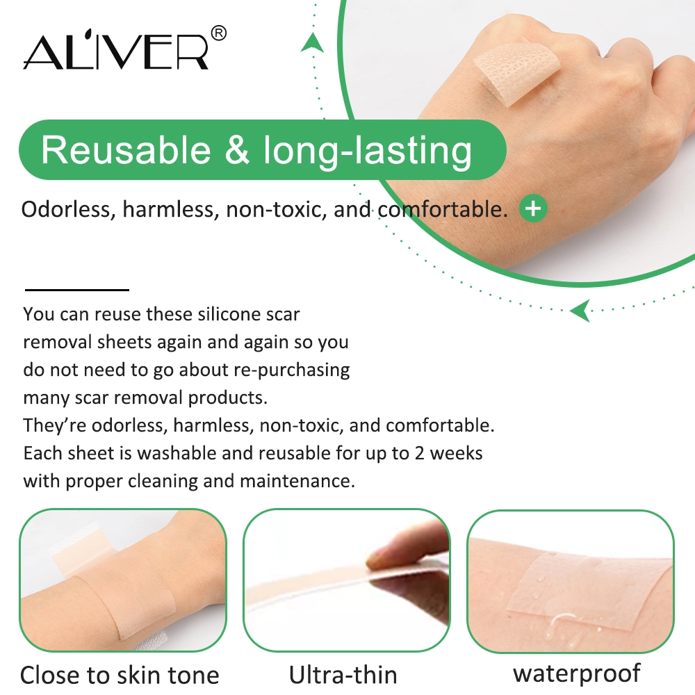 ALIVER Silicone Scar Sheets, Reduction Treatment, pack of 4pcs