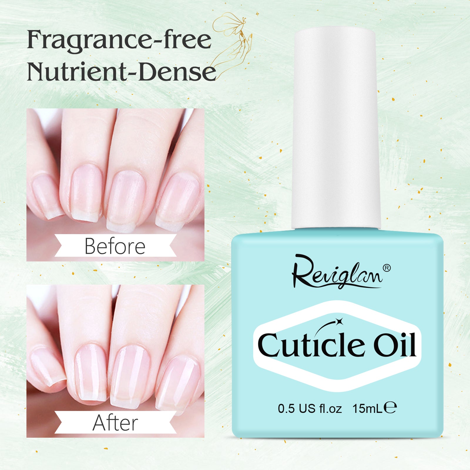 Reviglam Gel Nail Polish Remover and Cuticle Oil Manicure Kit Soak Off Fast Moisturizer Instant Nails Strength Easy to Use