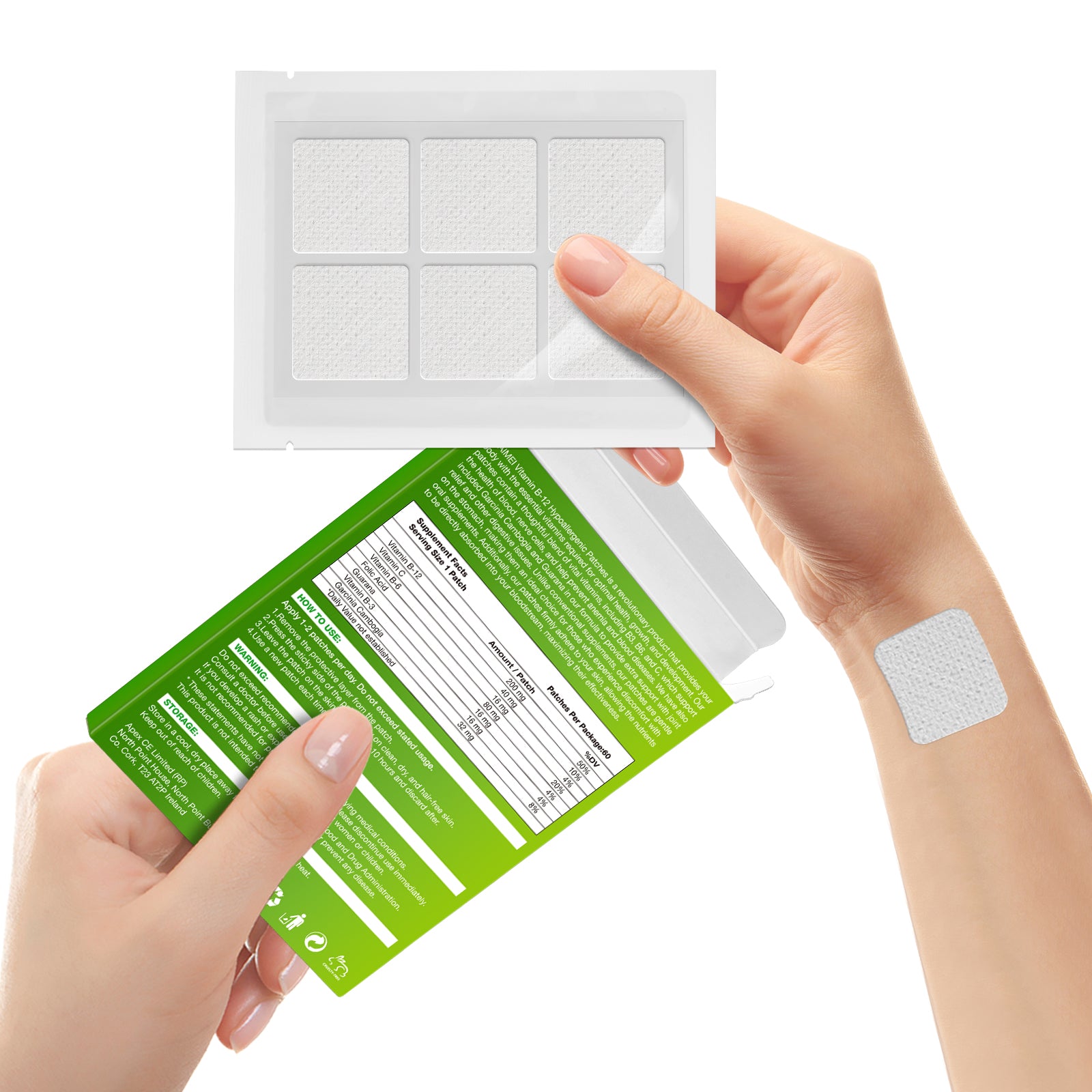 ELAIMEI Vitamin B12 Hypoallergenic Patches, 60pcs