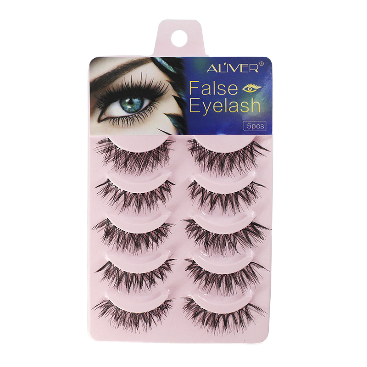 ALIVER 5 Pairs False Fake Eyelashes Set