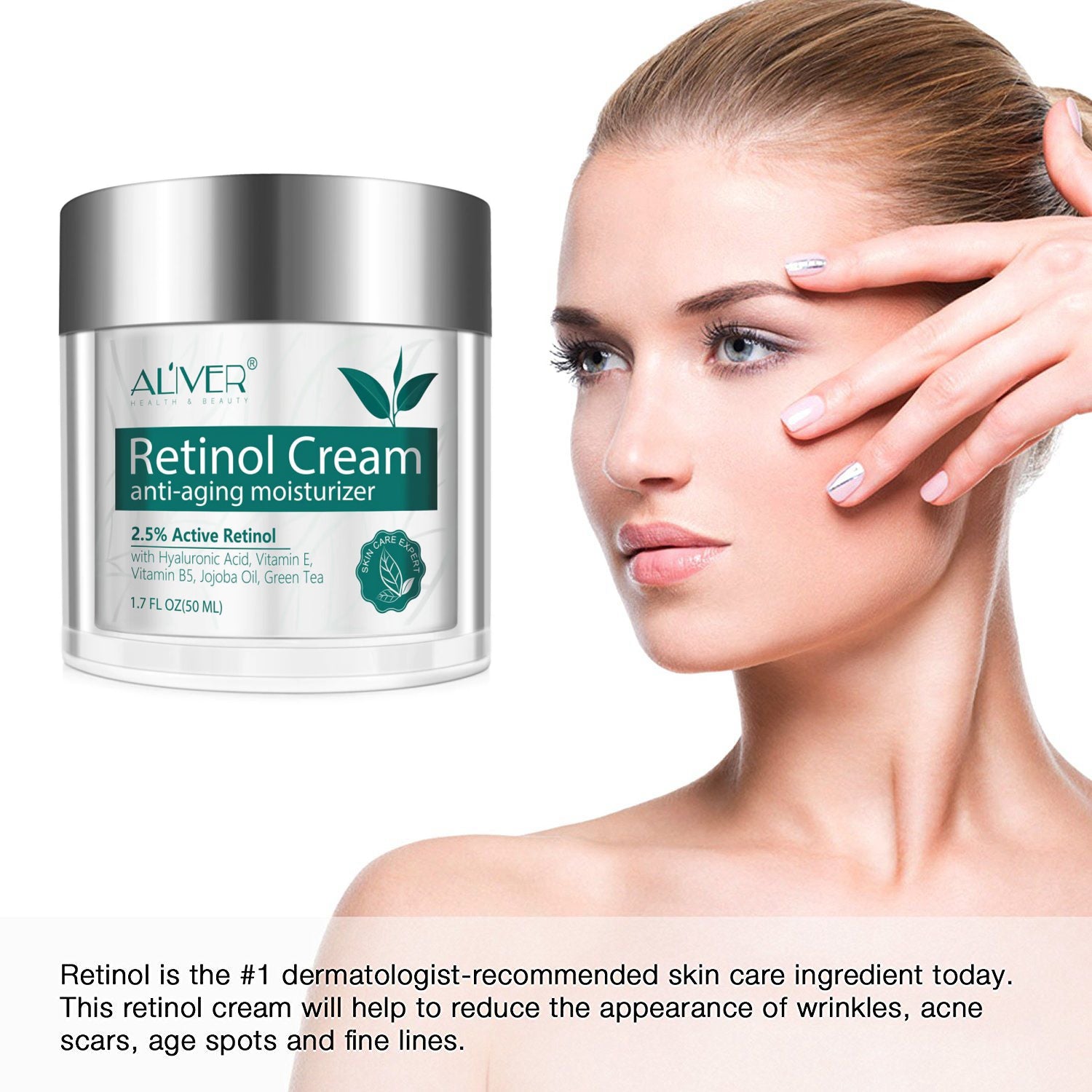 Aliver Pure Retinol Face Cream for Anti Aging Skin Moisturizer Repair