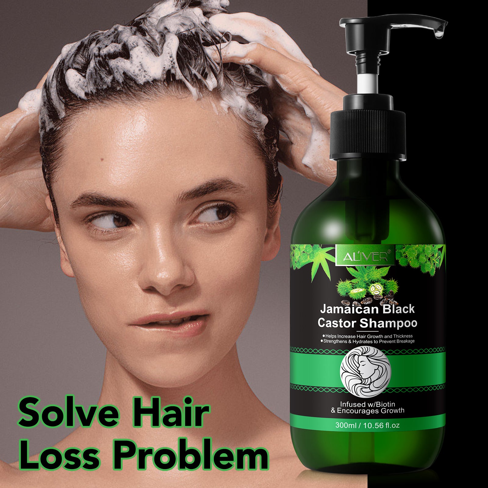 ALIVER Jamaican Black Castor Hair Growth Shampoo, 300ml