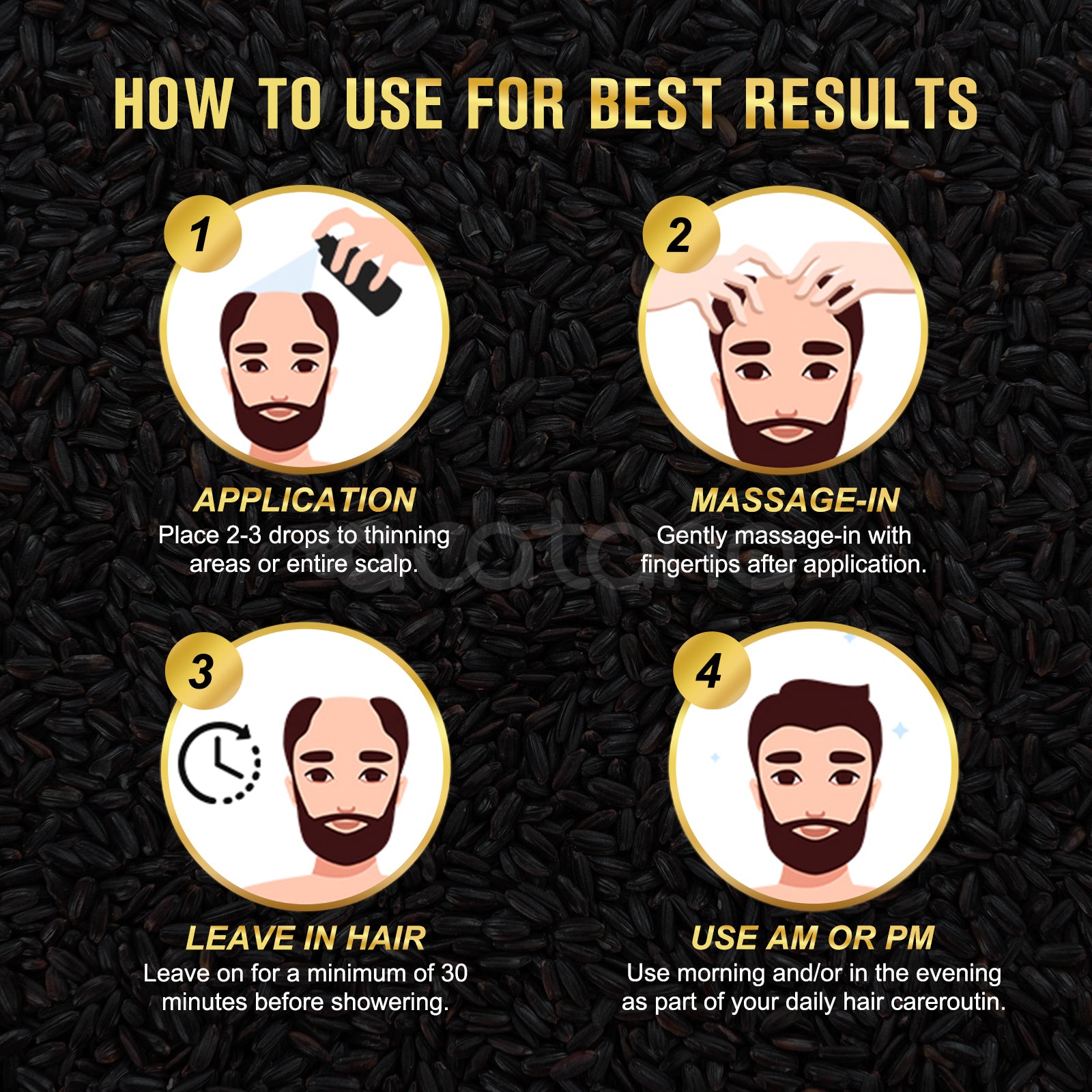 SEFUDUN Organic Black Rice Water Spray for Hair Growth, 100ml