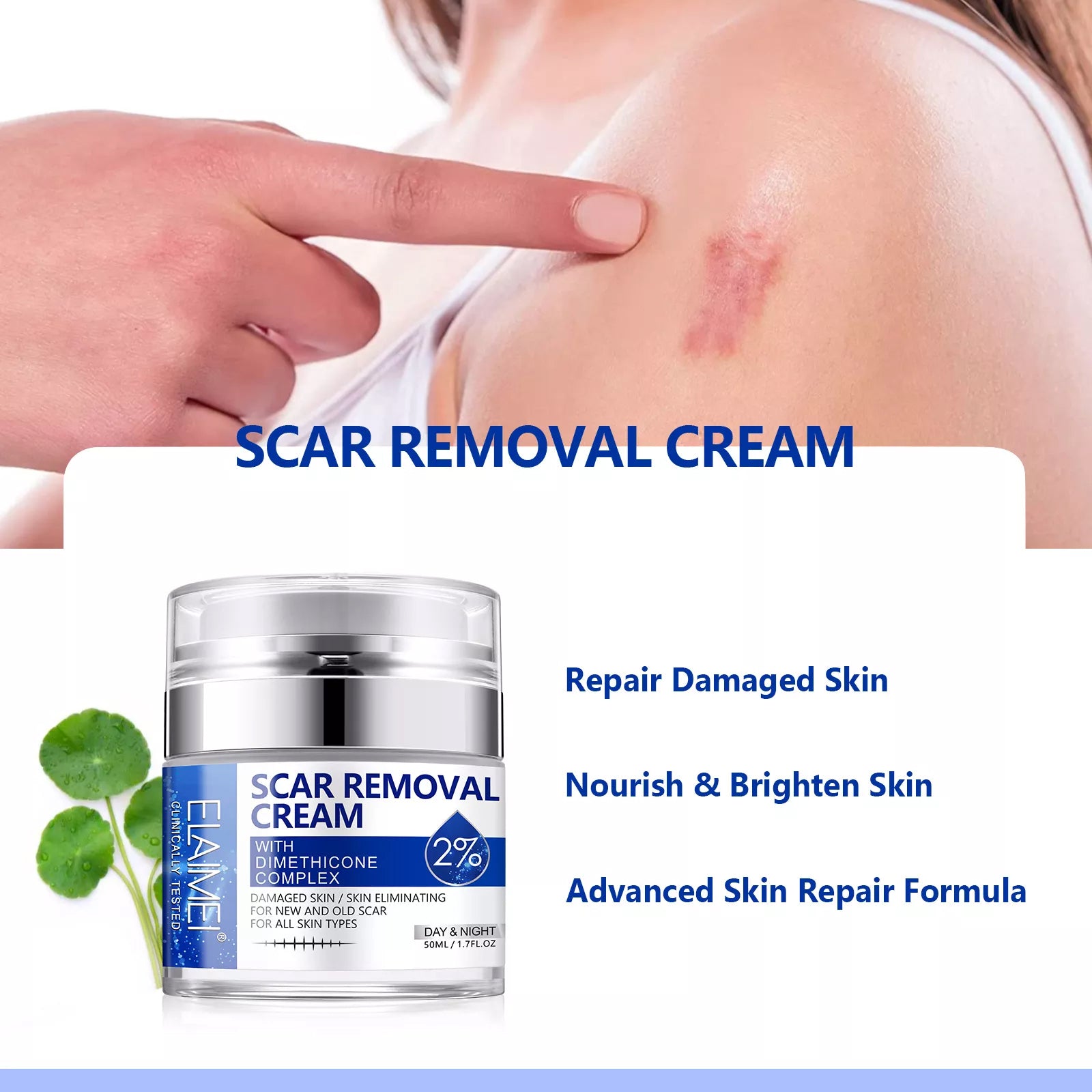 ELAIMEI Advanced Scar Removal Cream, Day & Night 50ml