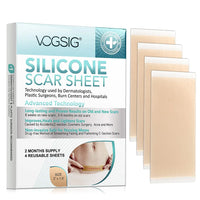 VOGSIG Silicone Scar Sheets, pack of 4 pcs