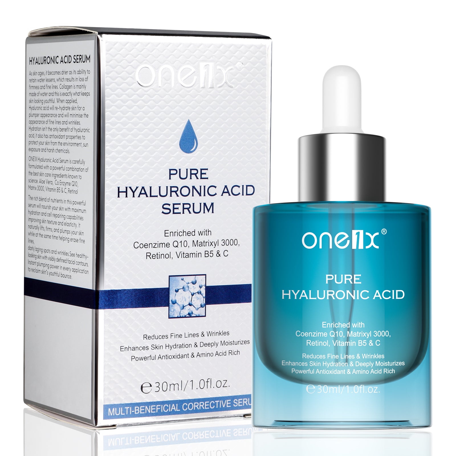 ONE1X Pure Hyaluronic Acid Face Serum, 30ml