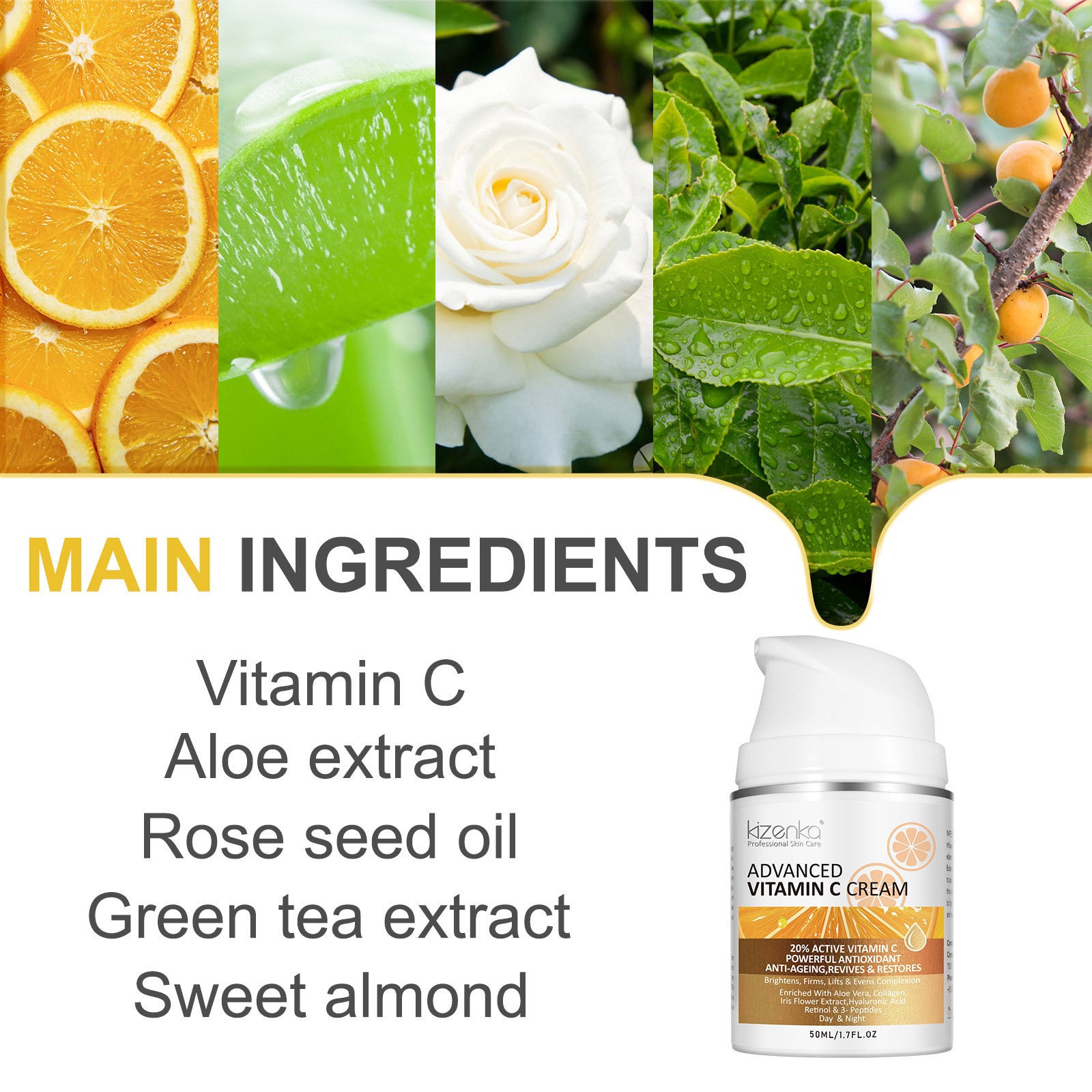 KIZENKA 20% Advanced Vitamin C Cream, 50ml