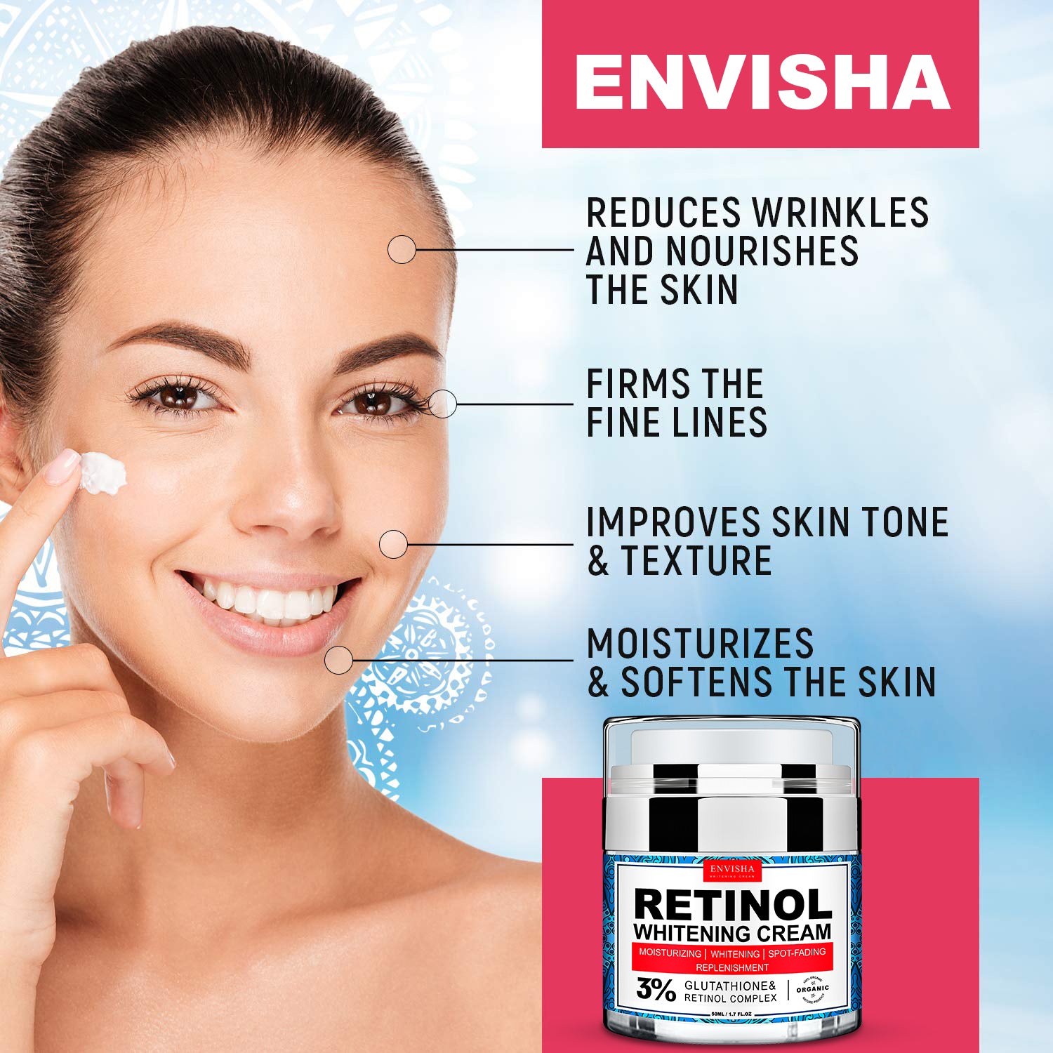ENVISHA Retinol Whitening Cream, 50ml