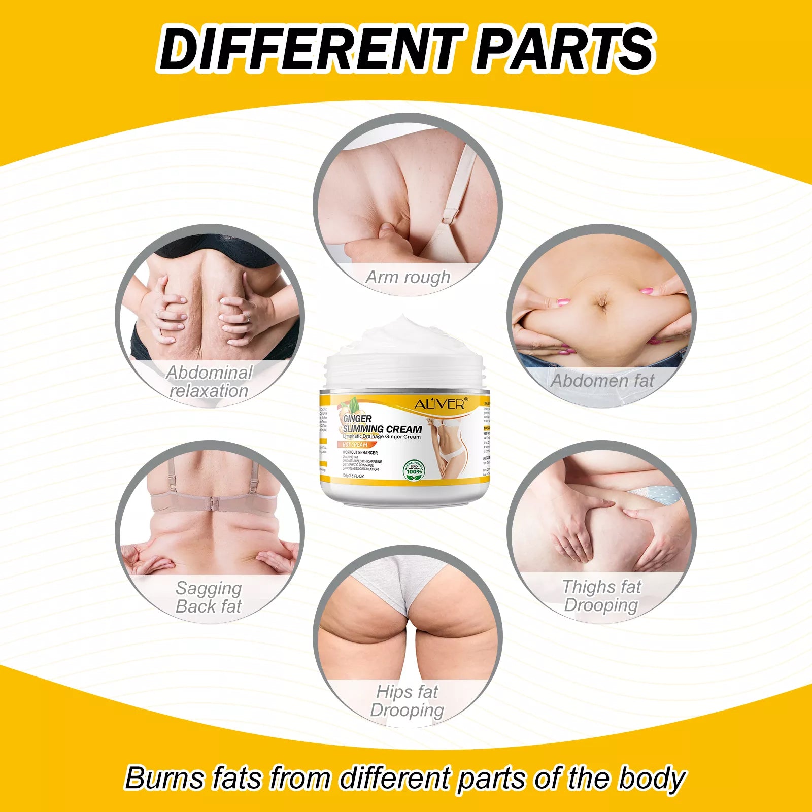 Aliver Body Slimming Hot Cream Fat Burner Anti Cellulite Firming