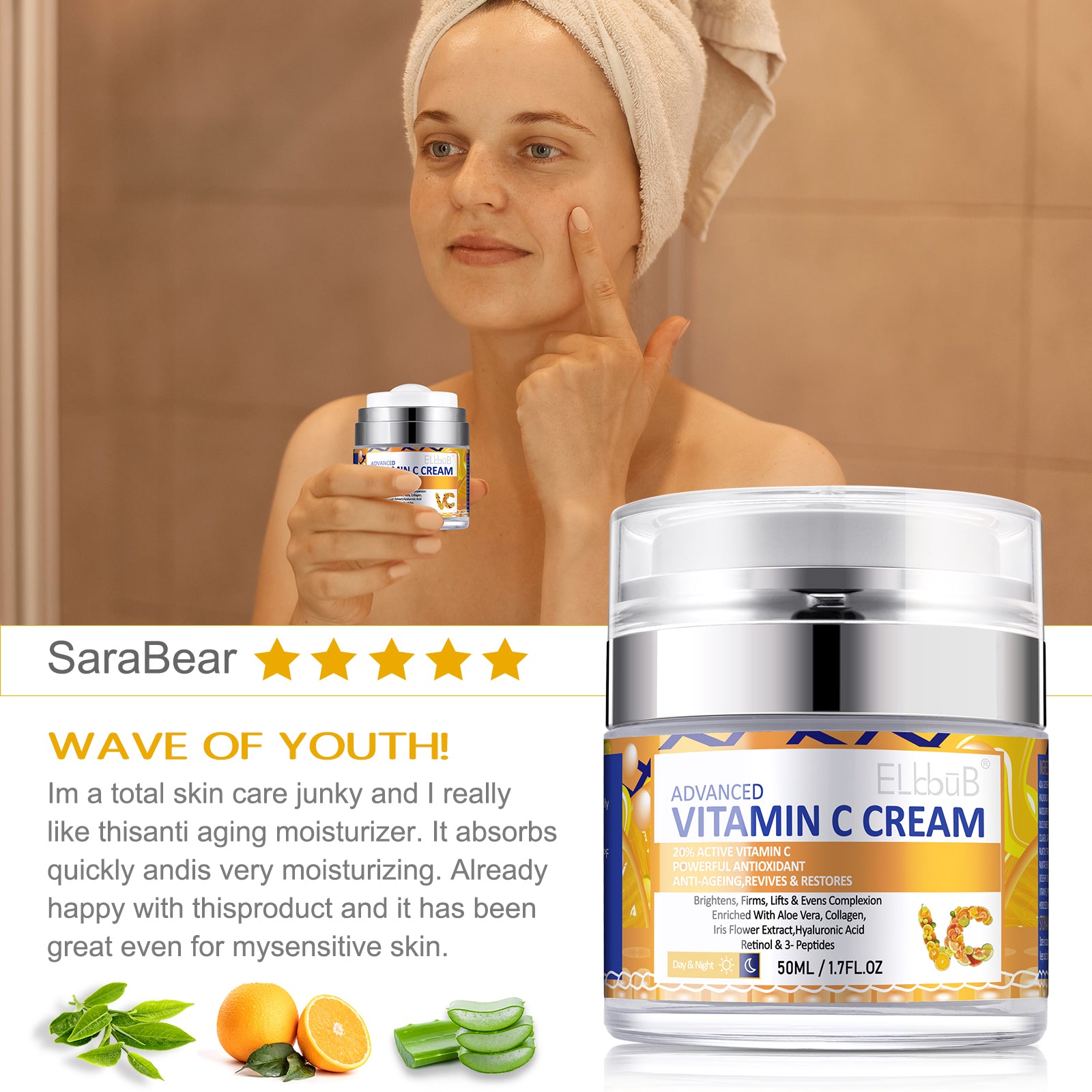 ELBBUB Advanced Vitamin C Face Cream, 50ml