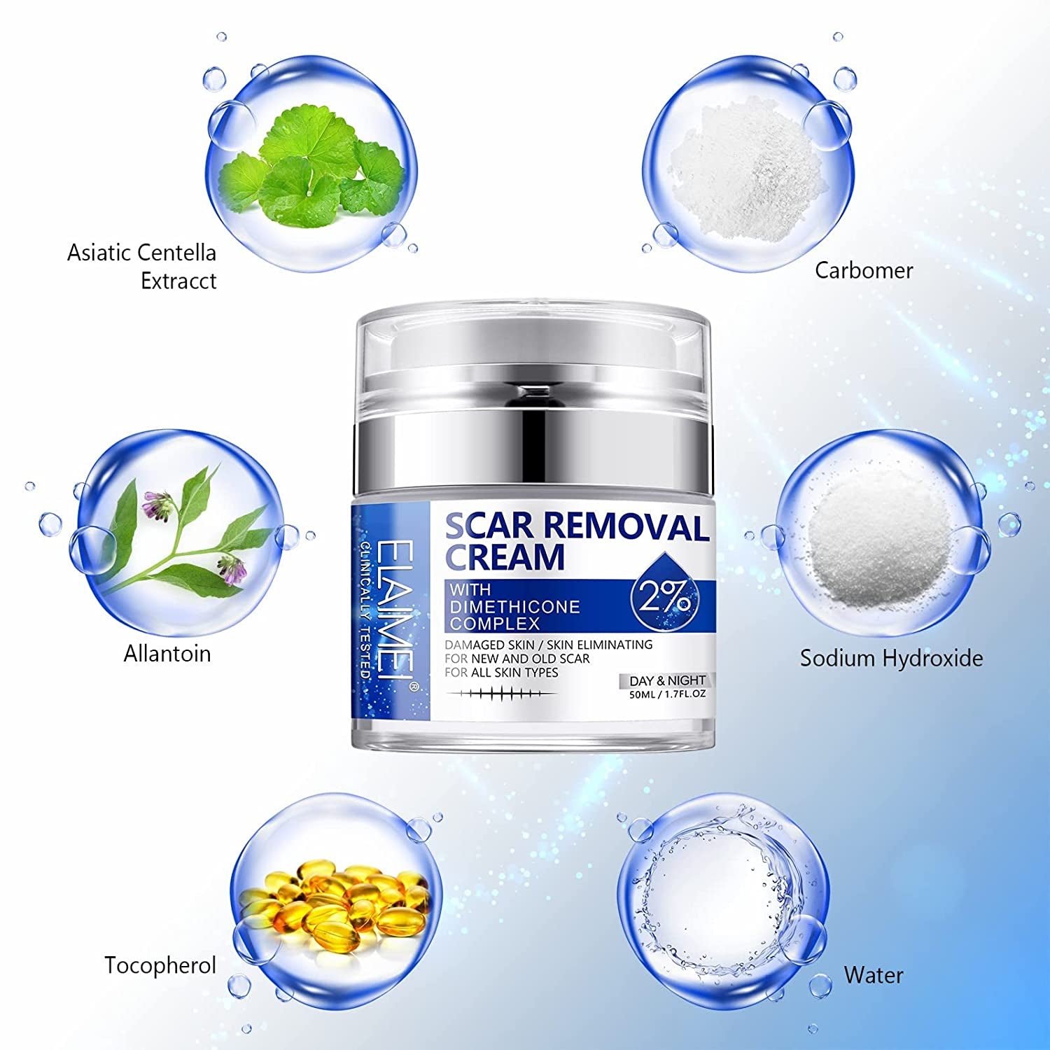 ELAIMEI Advanced Scar Removal Cream, Day & Night 50ml