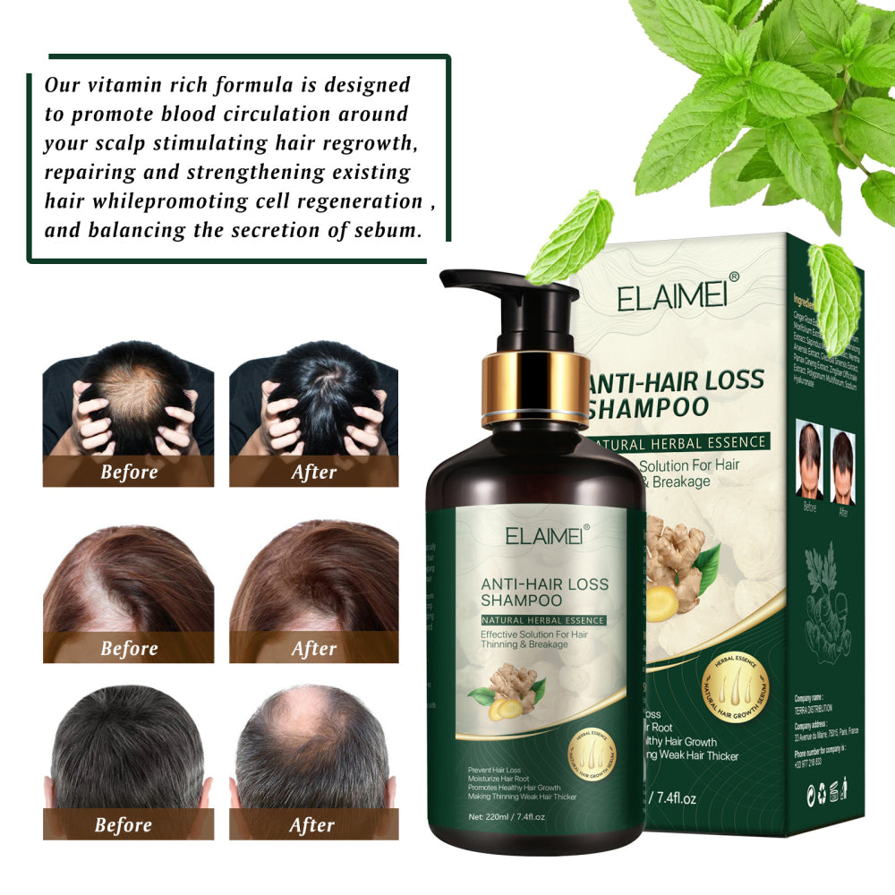 Elaimei Anti Hair Loss Treatment Shampoo for Men Women