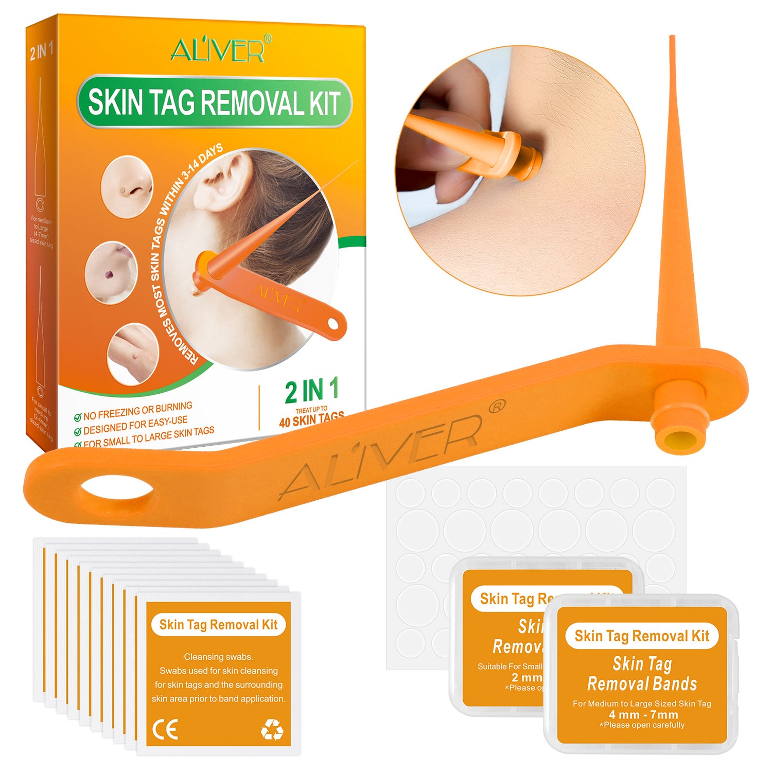 ALIVER Orange Skin Tag Remover Kit