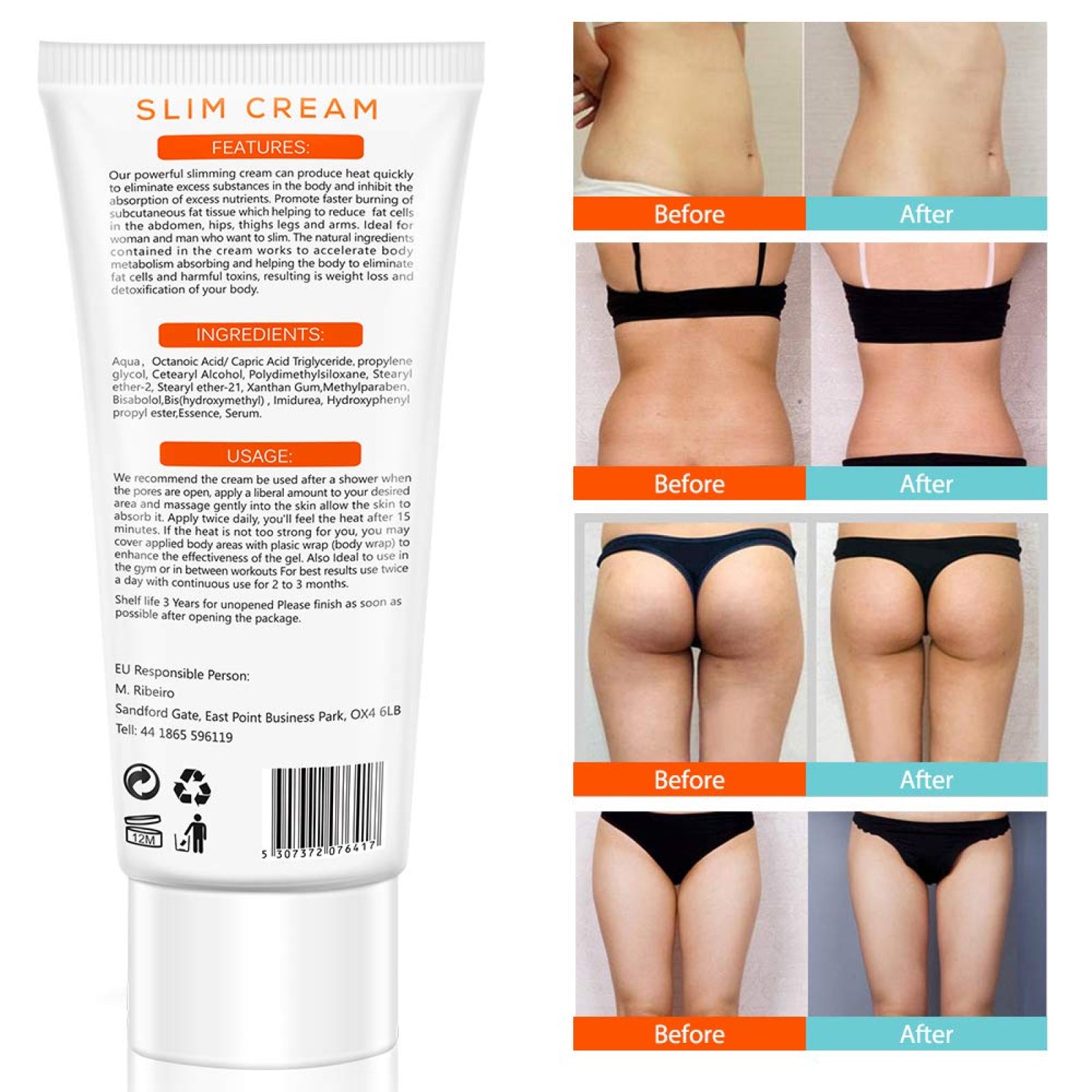 BESTNIFFES Hot Slimming Cream, 60ml