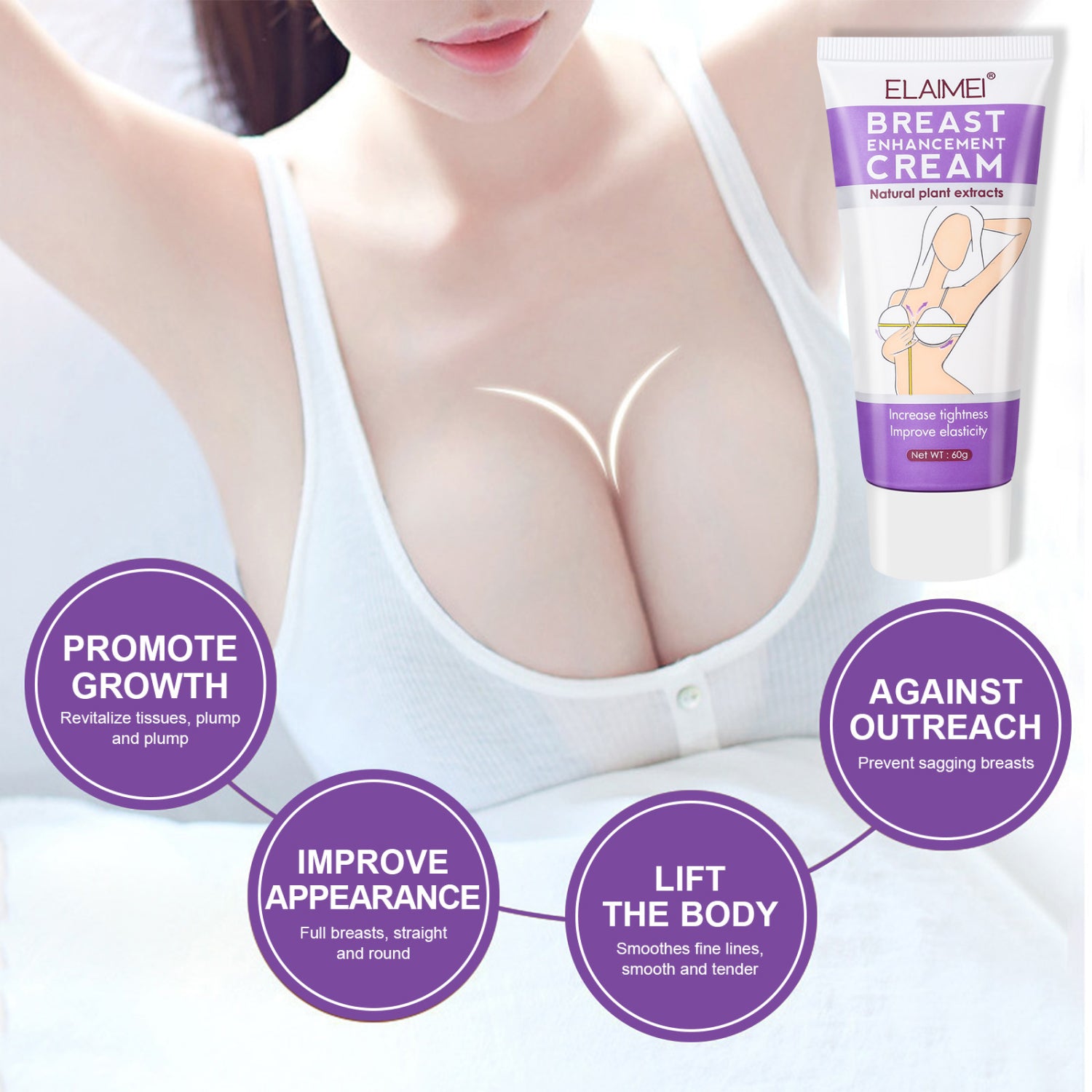 ELAIMEI Firming & Lifting Cream for Breast Enhancement, 60g