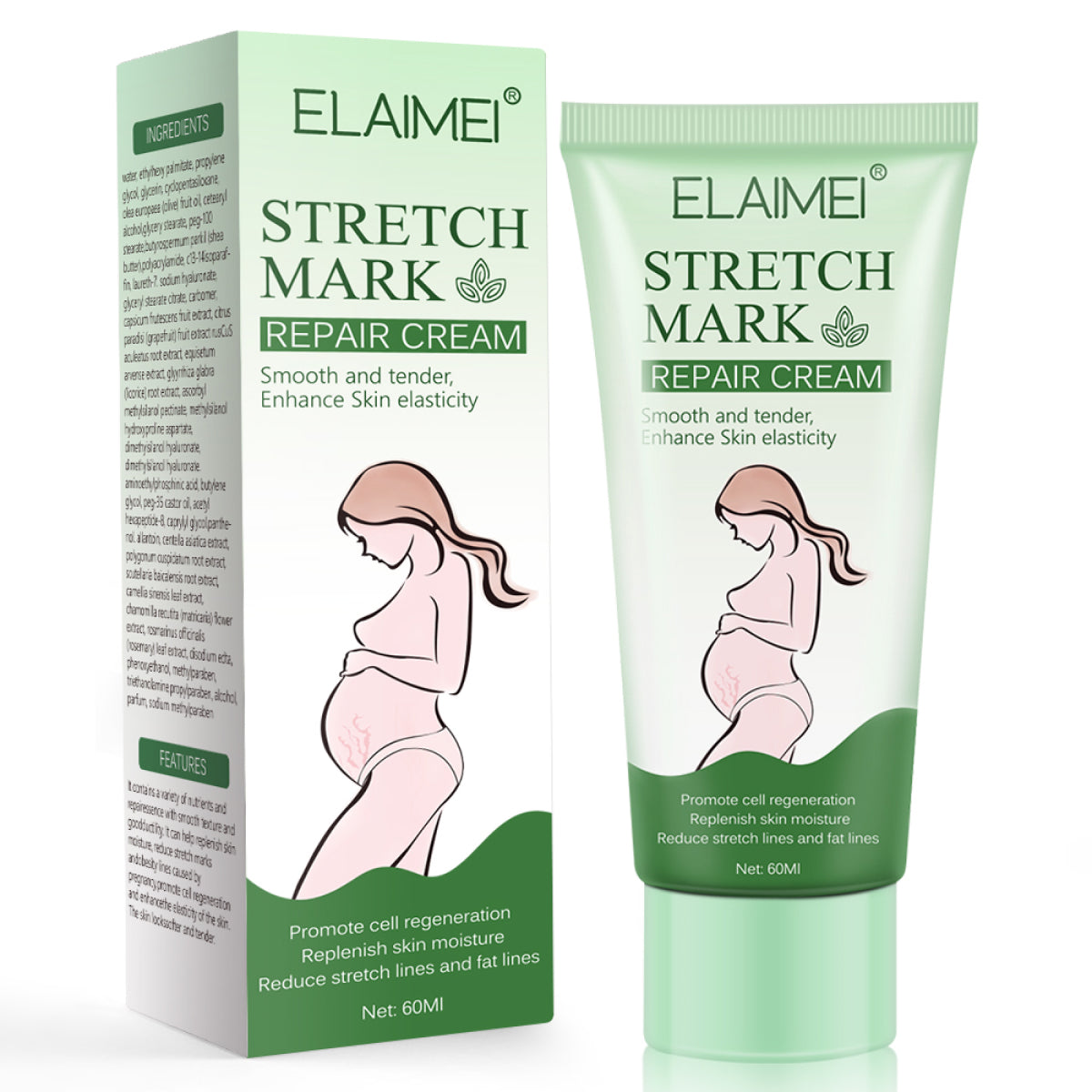 ELAIMEI Anti Stretch Mark Cream, 60ml