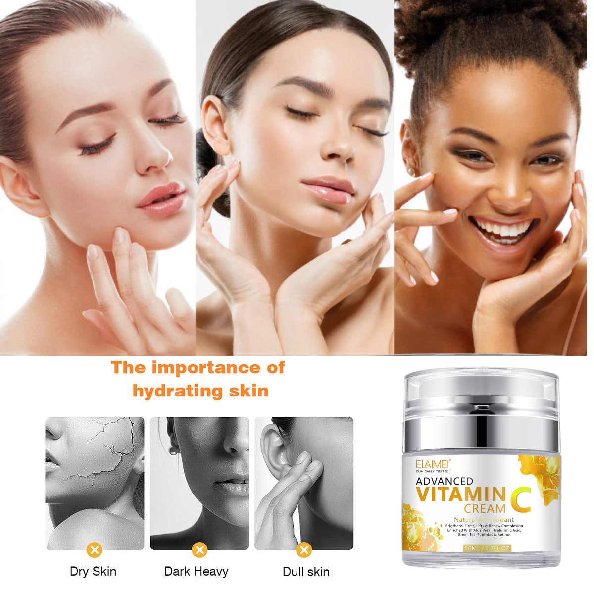 Elaimei Vitamin C Face Cream Moisturizer Day Night