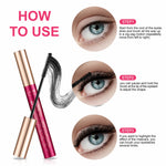 ELAIMEI Black 4D Silk Fiber Eyelash Mascara, Waterproof Makeup 10ml