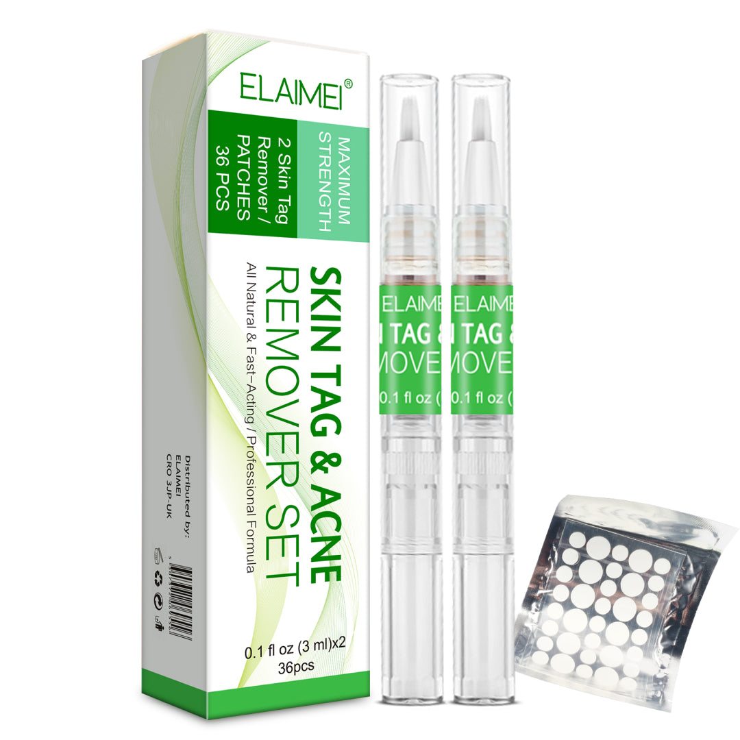ELAIMEI 2n1 Skin Tag Remover Pens & Anti Acne Patches Set