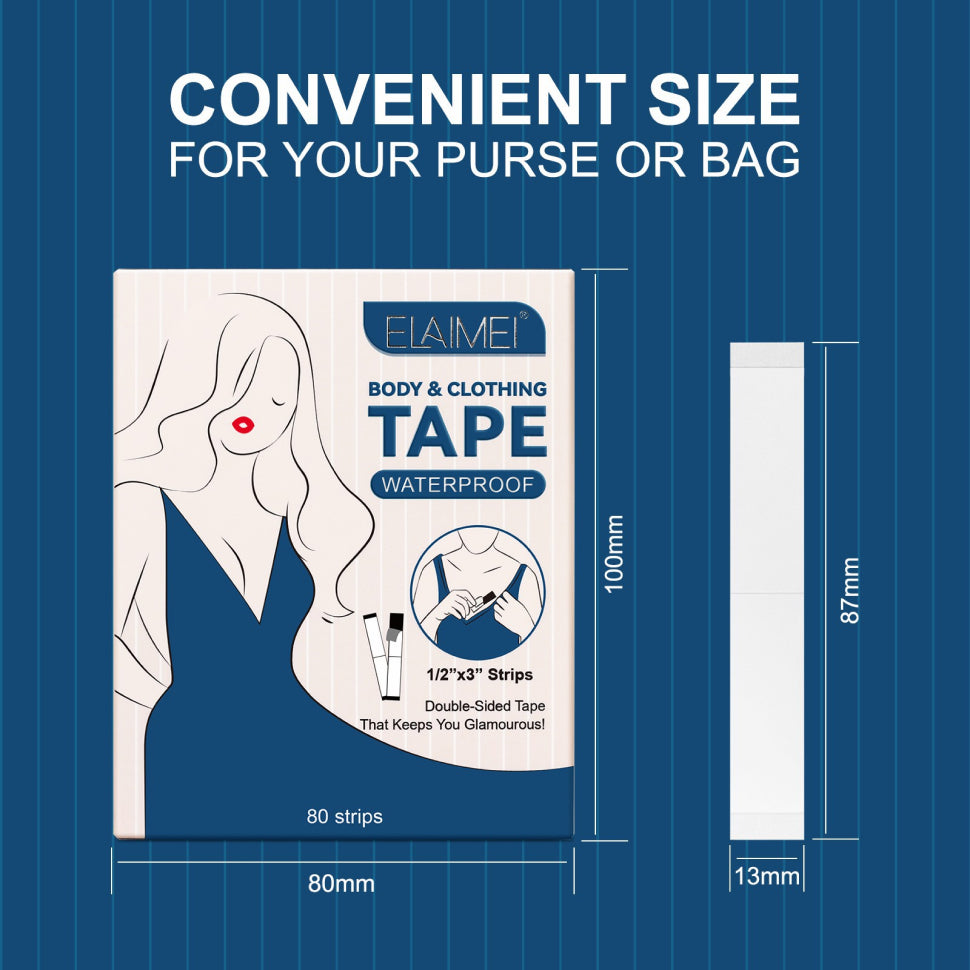 ELAIMEI Fashion Clear Tape, Double Sided Clothing Strips, 80pcs pack