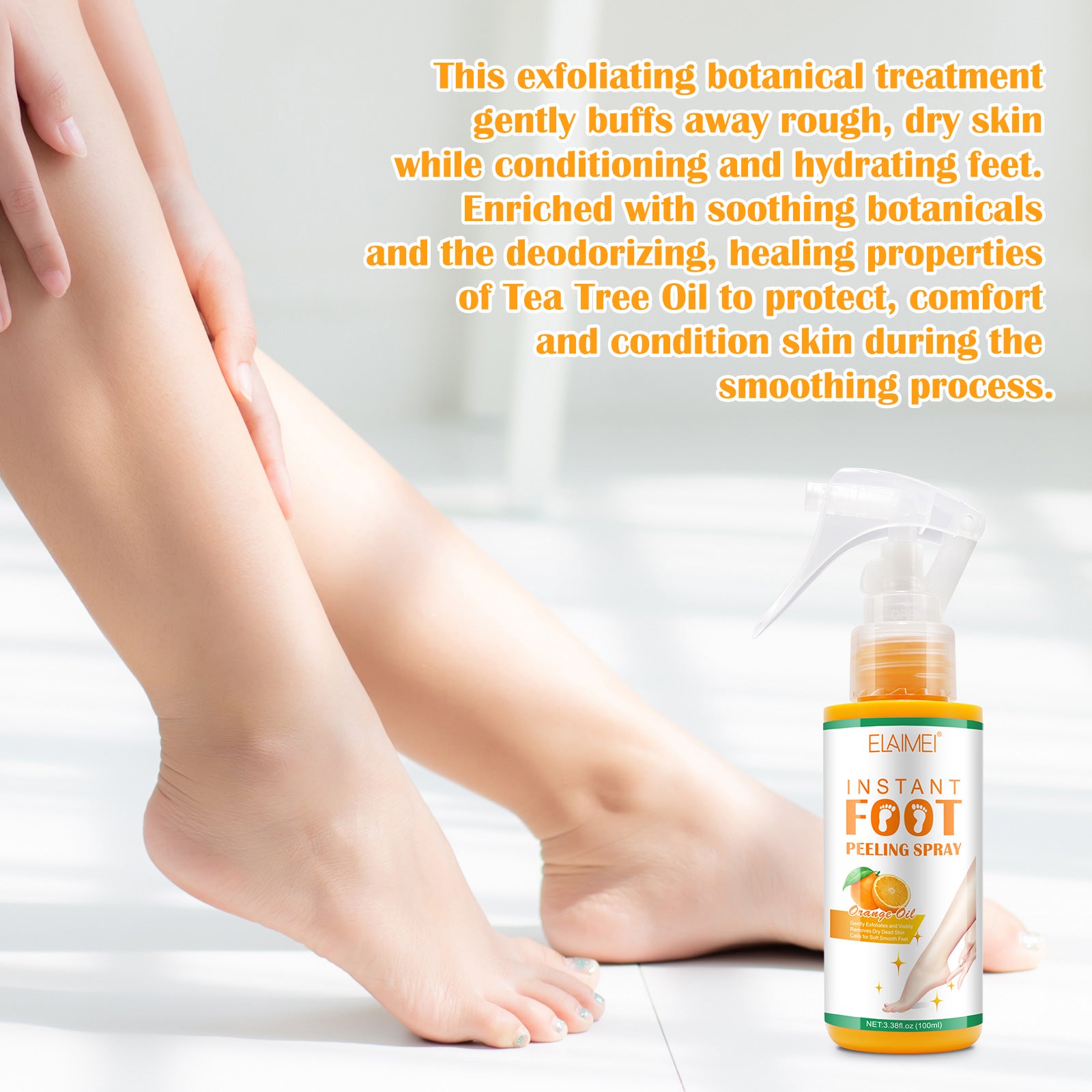 ELAIMEI Orange Foot Peel Spray Oil, 100ml