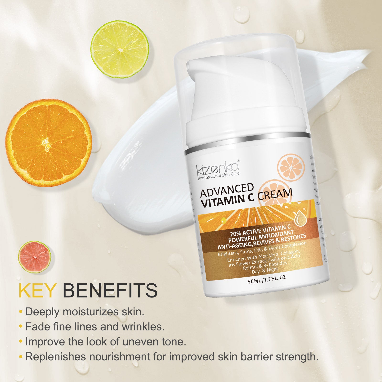 KIZENKA 20% Advanced Vitamin C Cream, 50ml