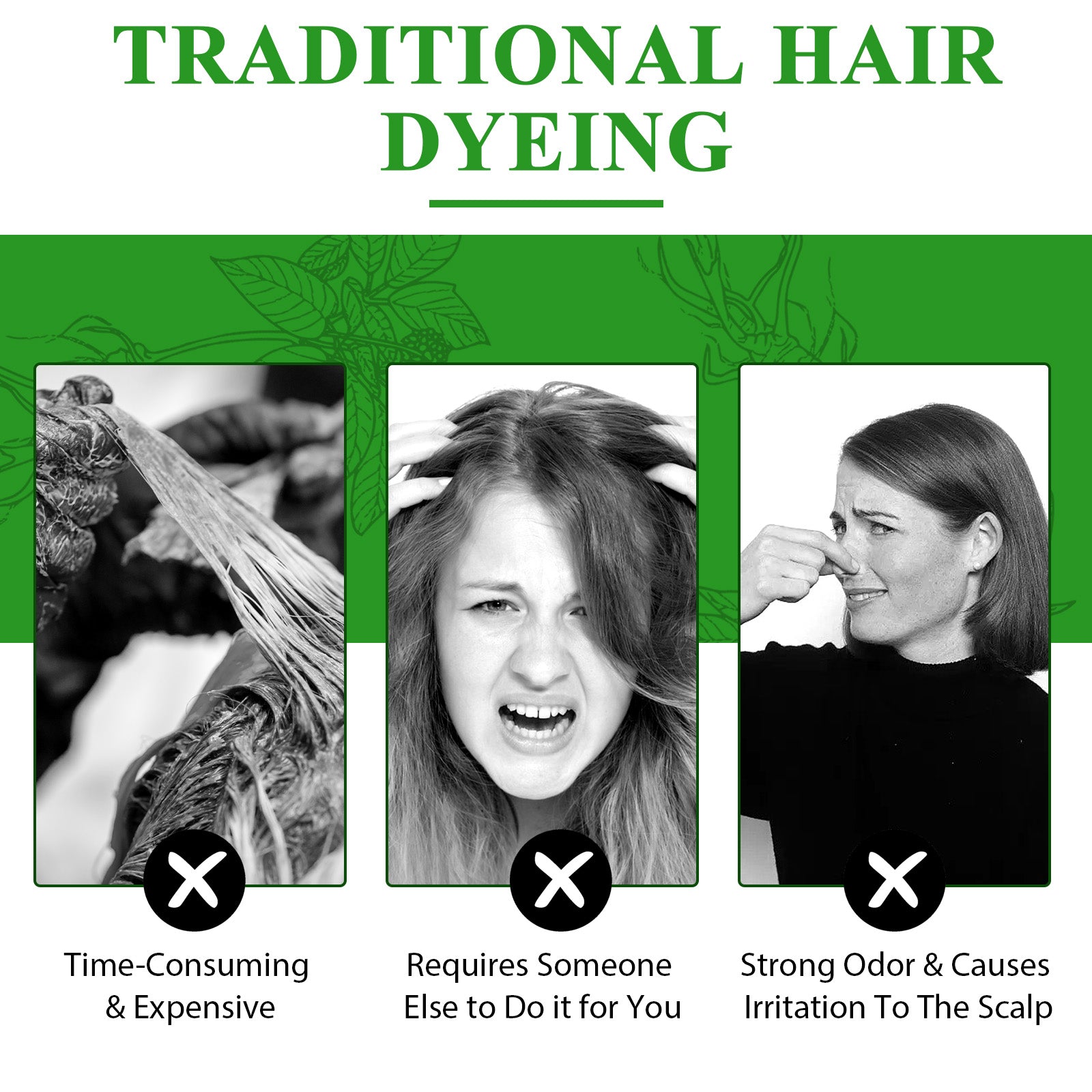 SEFUDUN 3in1 DARK BROWN Hair Dye Shampoo, 500ml