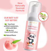 ALIVER Peach Flavor Foam Toothpaste for Kids, 60ml