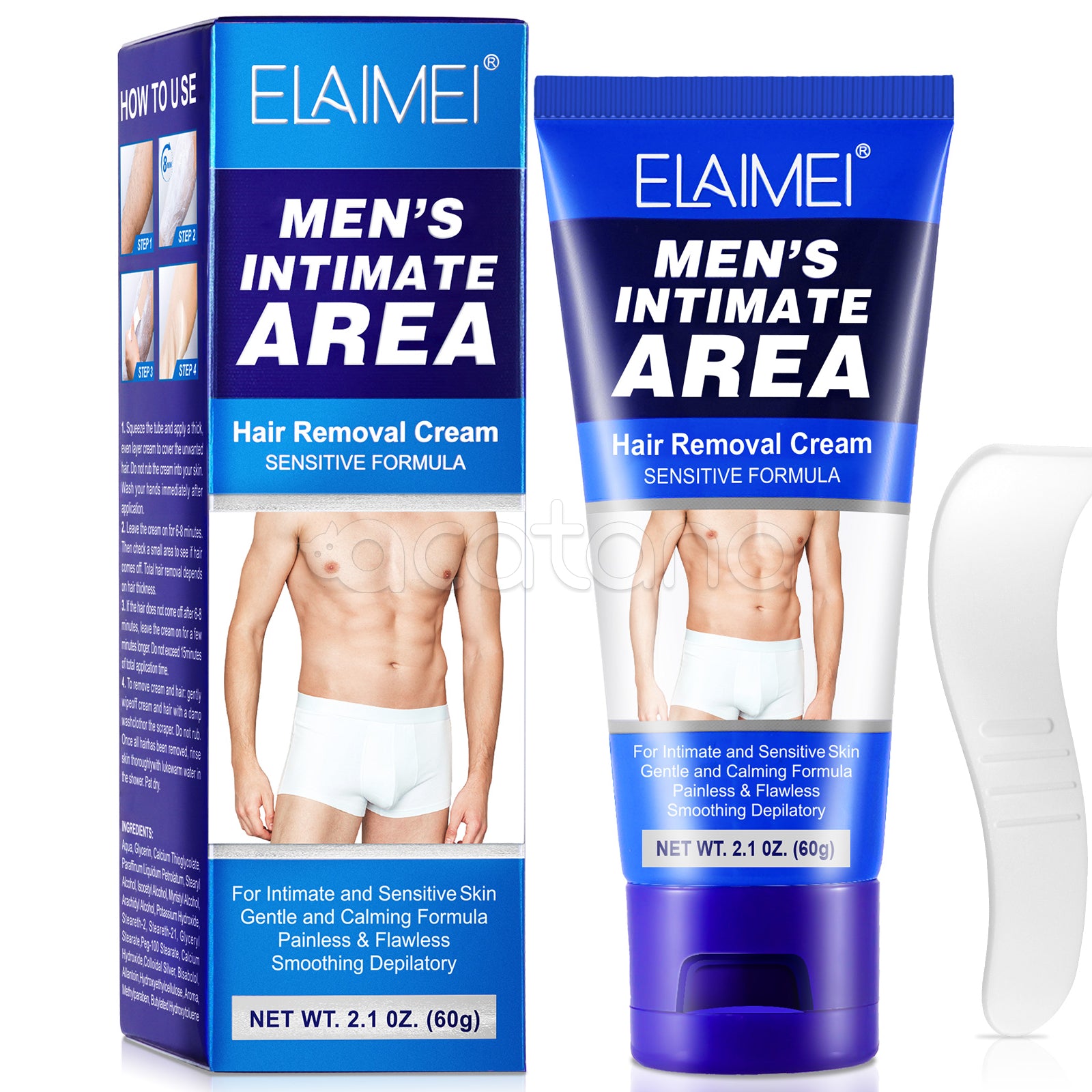 ELAIMEI Body Hair Removal Cream for Men, 60g