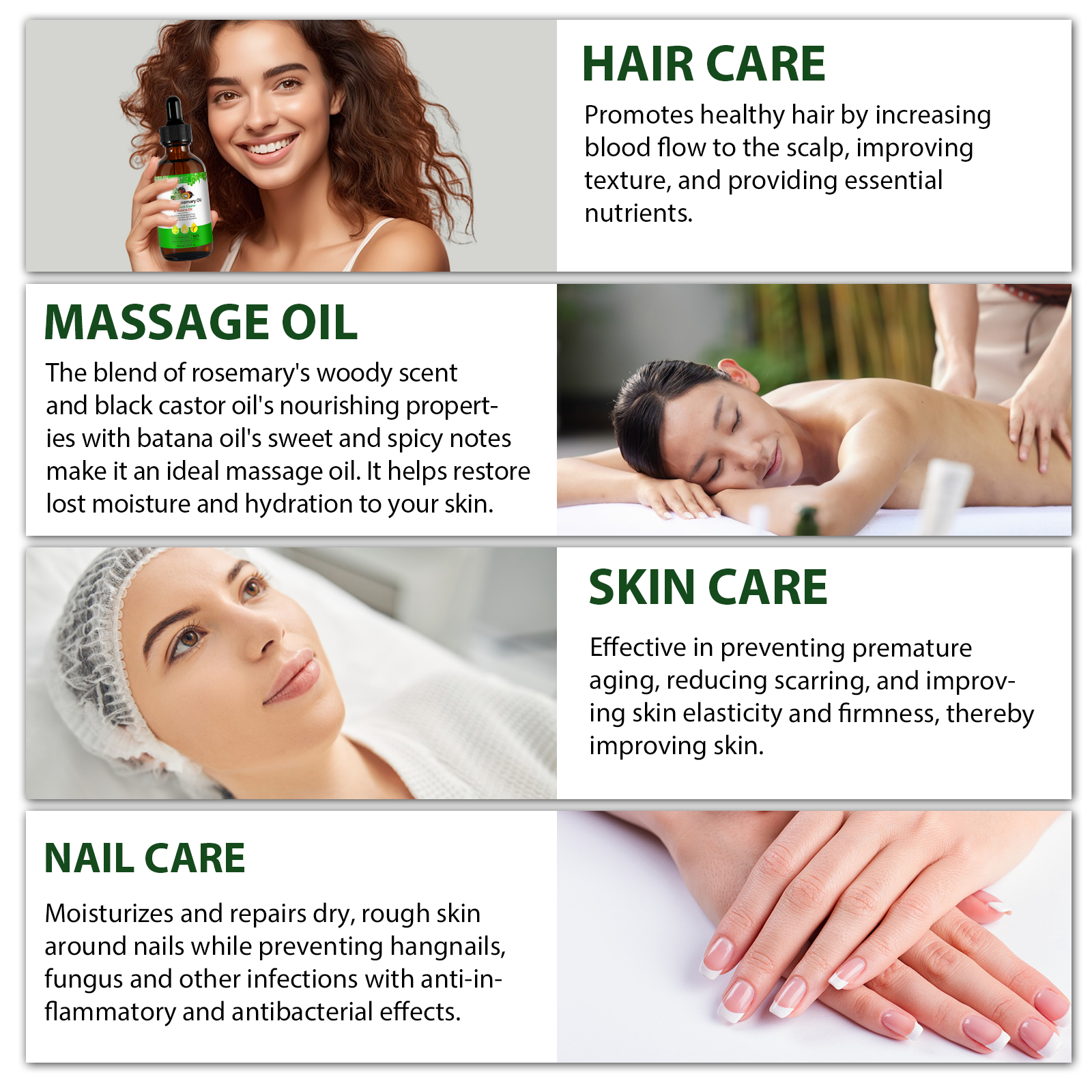 ALIVER Pure Rosemary Oil with Black Castor & Batana Oil for Hair Growth, 60ml