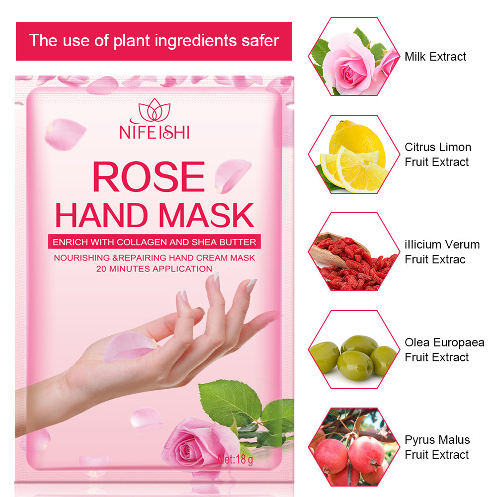 Nifeishi Hand Moisturizing Gloves Repair Renew Cream Peel Hard Soft Nail Mask Dry Cracked Skin SPA Manicure