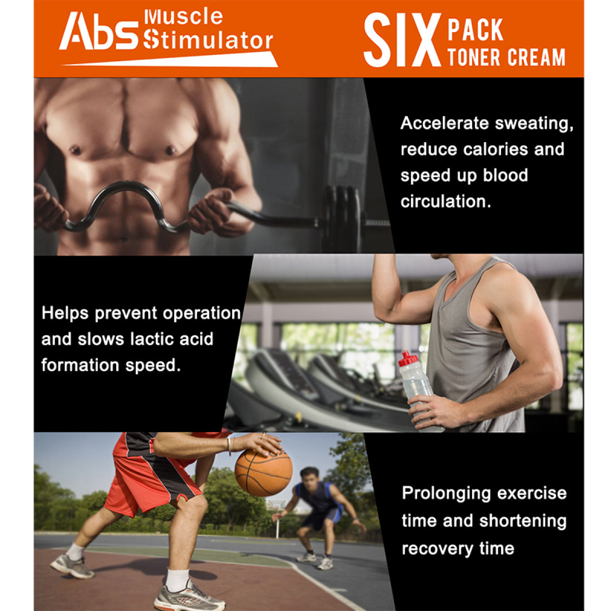 ALIVER Abs Muscle Stimulator Body Cream for Man, 60ml