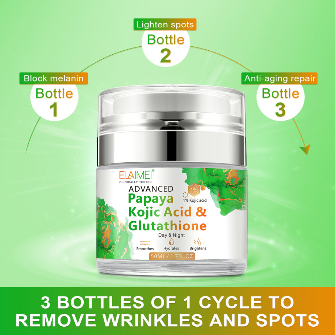 ELAIMEI Kojic Acid Glutathione Face Cream for Dark Spots Removal, 50ml